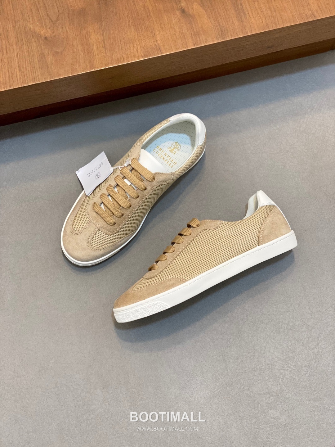 브루넬로쿠치넬리 캐시미어 스웨이드 펀칭디테일 로우탑 베이지 스니커즈 Brunello Cucinelli Cashmere Suede Perforated Low-top Beige Sneakers 5