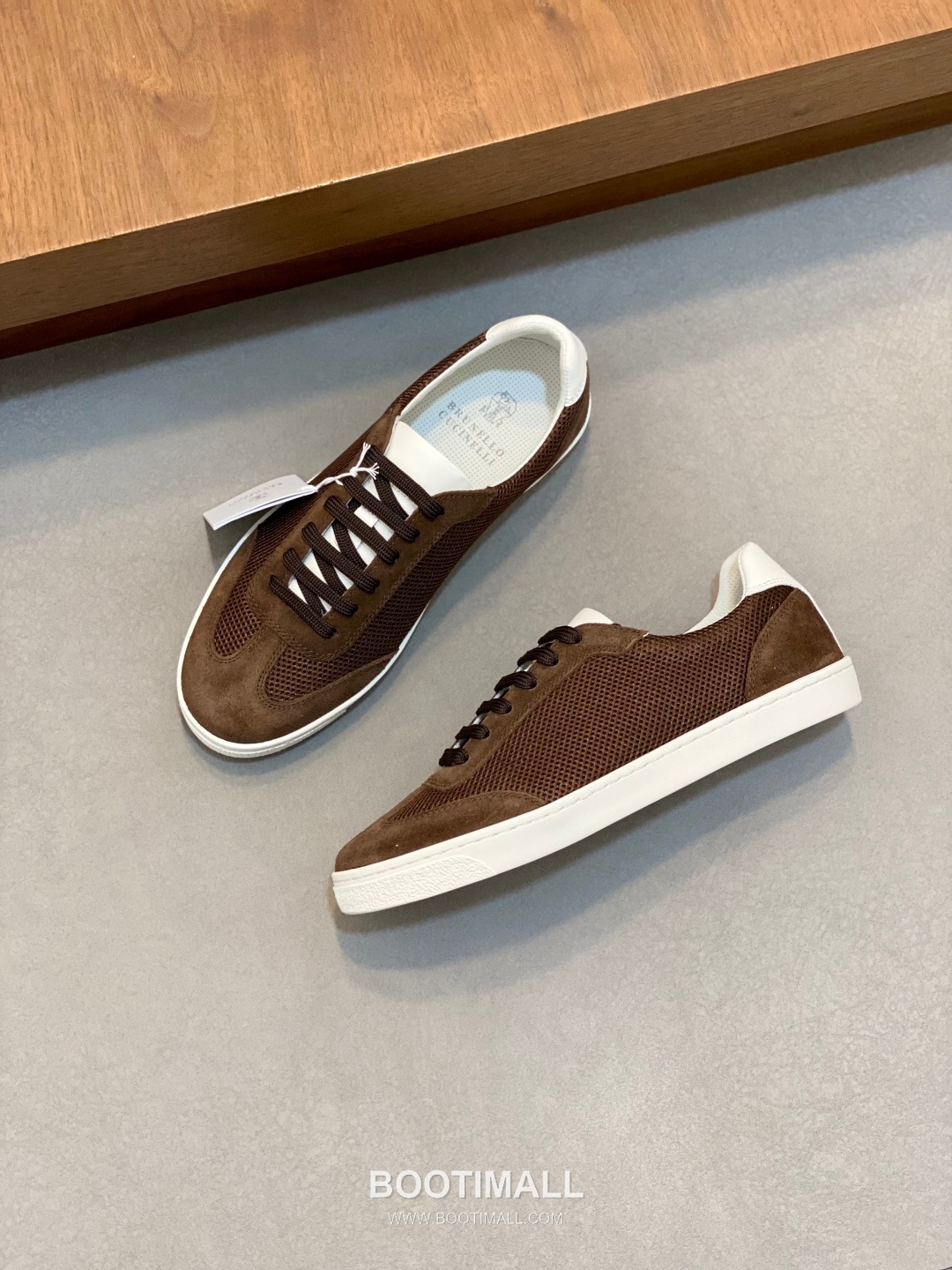 브루넬로쿠치넬리 캐시미어 스웨이드 펀칭디테일 로우탑 베이지 스니커즈 Brunello Cucinelli Cashmere Suede Perforated Low-top Beige Sneakers 5