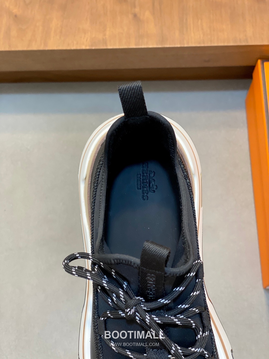 에르메스 Bouncing 송아지가죽 니트믹스 H로고 로우탑 블랙 스니커즈 Hermes Bouncing Calfskin Knit Mix H Logo Low-top Black Sneakers 7