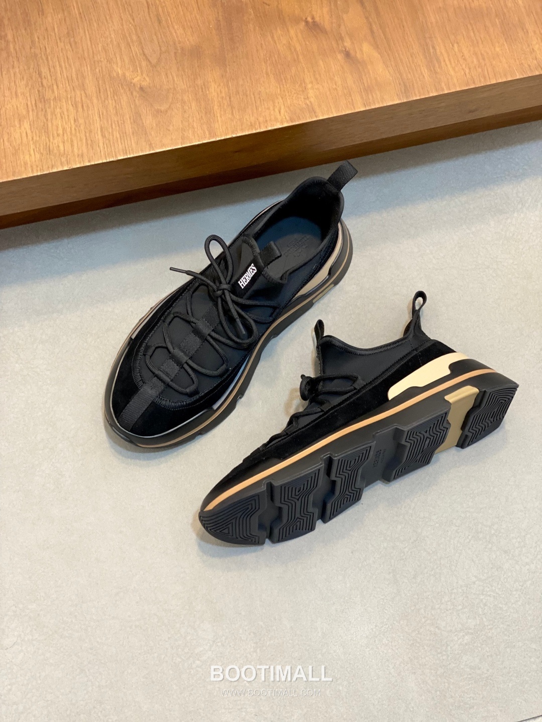 에르메스 Bouncing 송아지가죽 니트믹스 H로고 로우탑 블랙 스니커즈 Hermes Bouncing Calfskin Knit Mix H Logo Low-top Black Sneakers 5