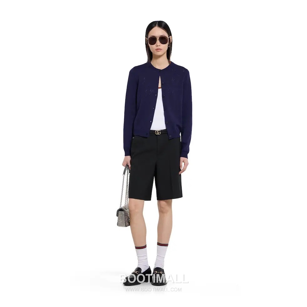 구찌 2026SS 실크코튼 GG메쉬 자카드 루즈핏 긴팔 가디건 Gucci 2026 SS Silk Cotton GG Mesh Jacquard Loose Fit Long Sleeve Cardigan 2