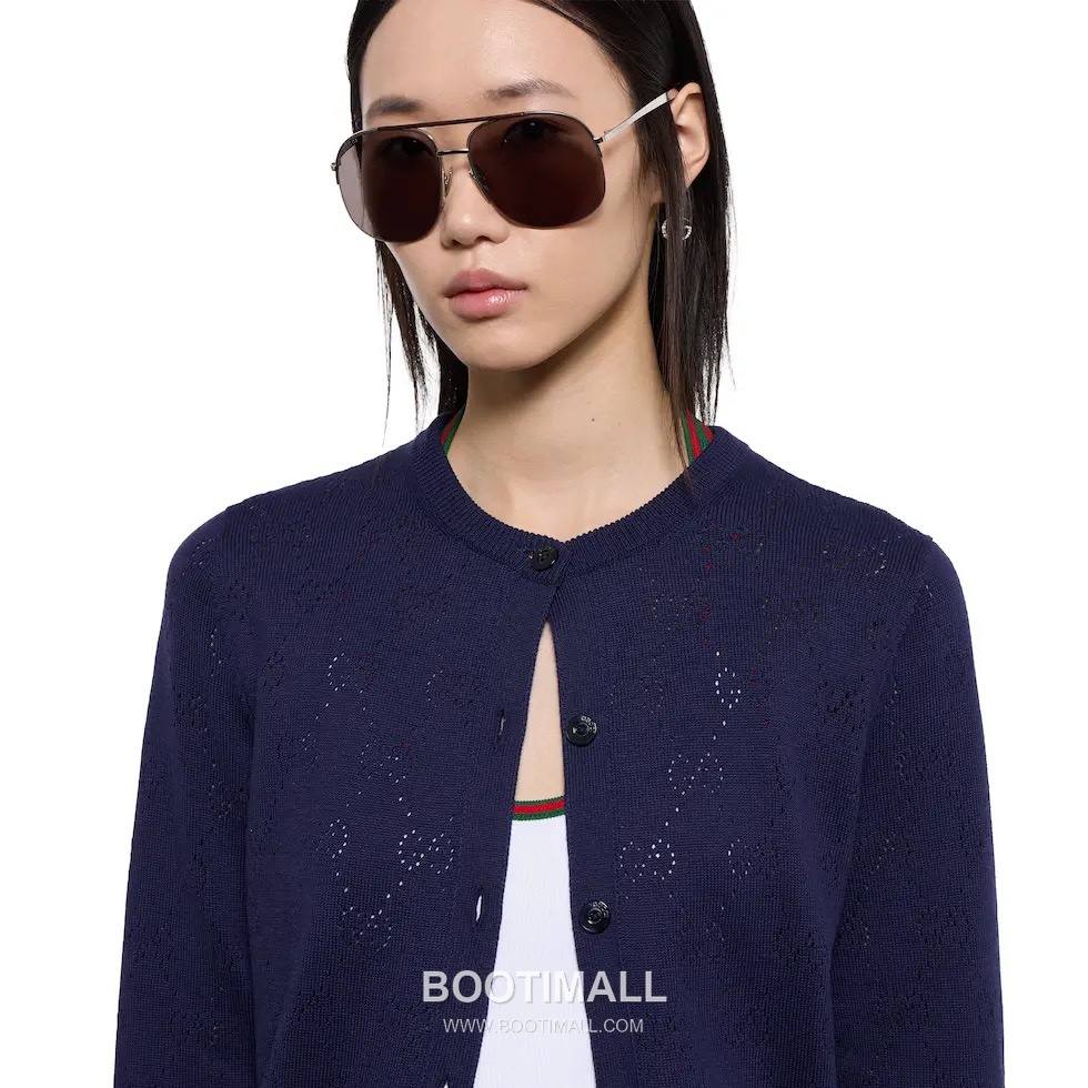 구찌 2026SS 실크코튼 GG메쉬 자카드 루즈핏 긴팔 가디건 Gucci 2026 SS Silk Cotton GG Mesh Jacquard Loose Fit Long Sleeve Cardigan 3