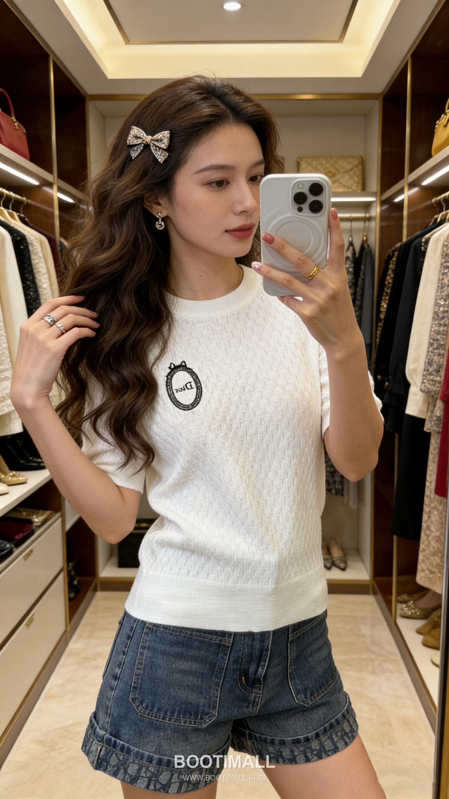 구찌 2026SS 울코튼 자카드 로고패치 슬림핏 반팔 니트 Gucci 2026 SS Wool Cotton Jacquard Logo Patch Slim Fit Short Sleeve Knit 4