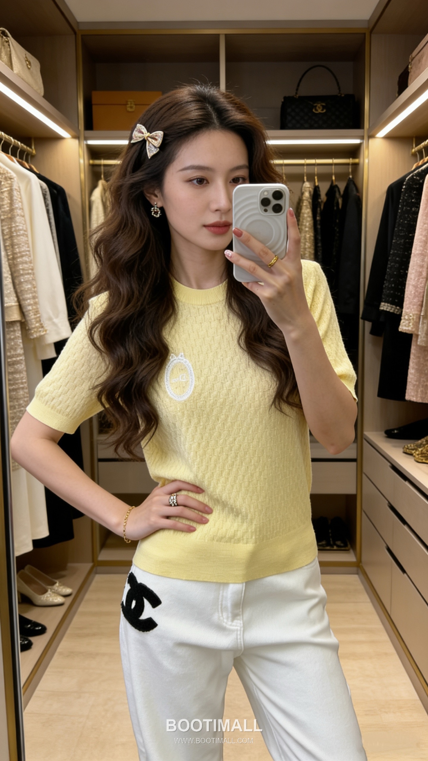 구찌 2026SS 울코튼 자카드 로고패치 슬림핏 반팔 니트 Gucci 2026 SS Wool Cotton Jacquard Logo Patch Slim Fit Short Sleeve Knit 3