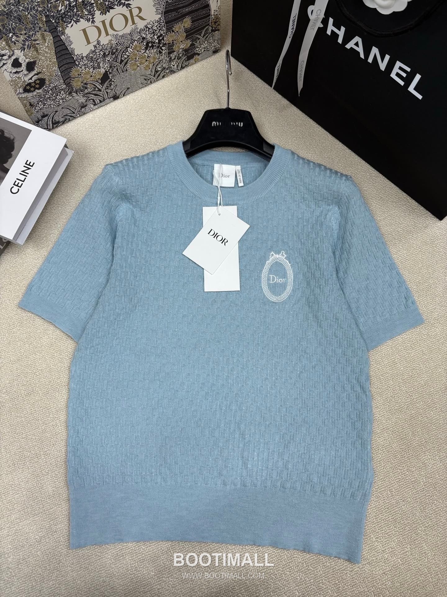 구찌 2026SS 울코튼 자카드 로고패치 슬림핏 반팔 니트 Gucci 2026 SS Wool Cotton Jacquard Logo Patch Slim Fit Short Sleeve Knit 5