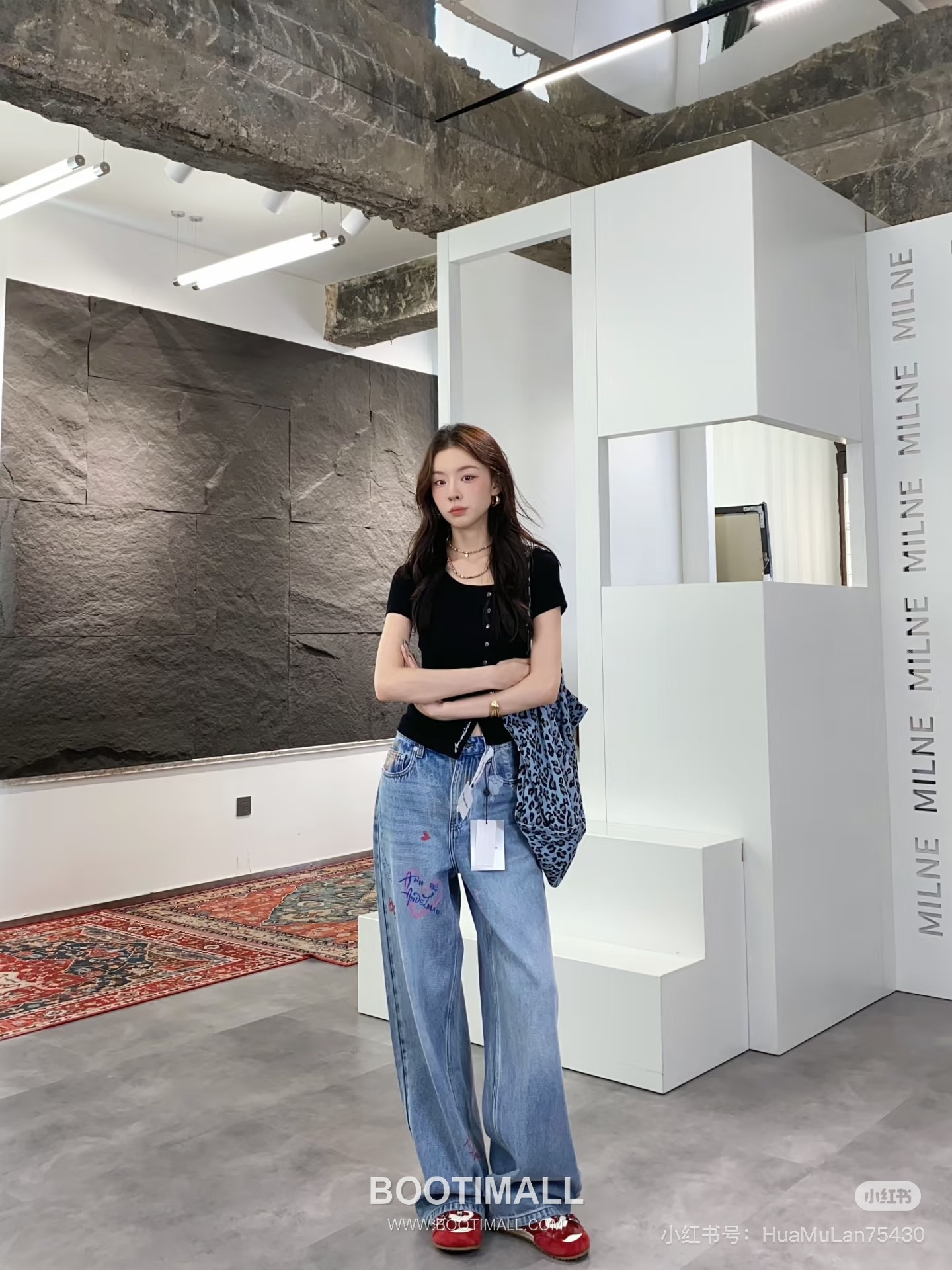 구찌 2026SS 데님 그래피티 하트로고 루즈핏 롱팬츠 Gucci 2026 SS Denim Graffiti Heart Logo Loose Fit Long Pants 1