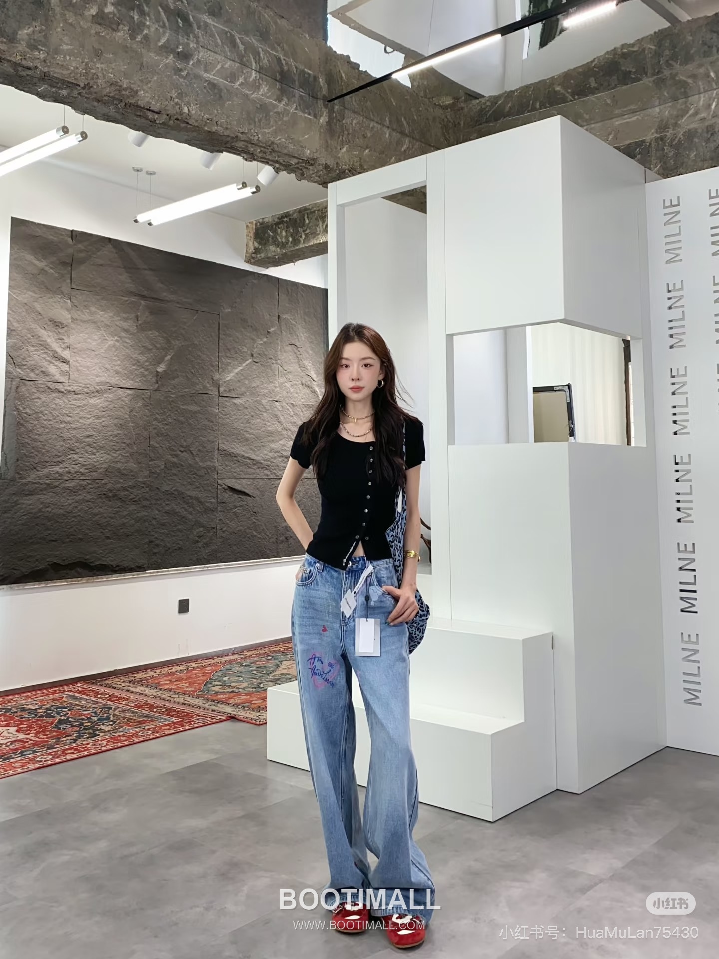 구찌 2026SS 데님 그래피티 하트로고 루즈핏 롱팬츠 Gucci 2026 SS Denim Graffiti Heart Logo Loose Fit Long Pants 2