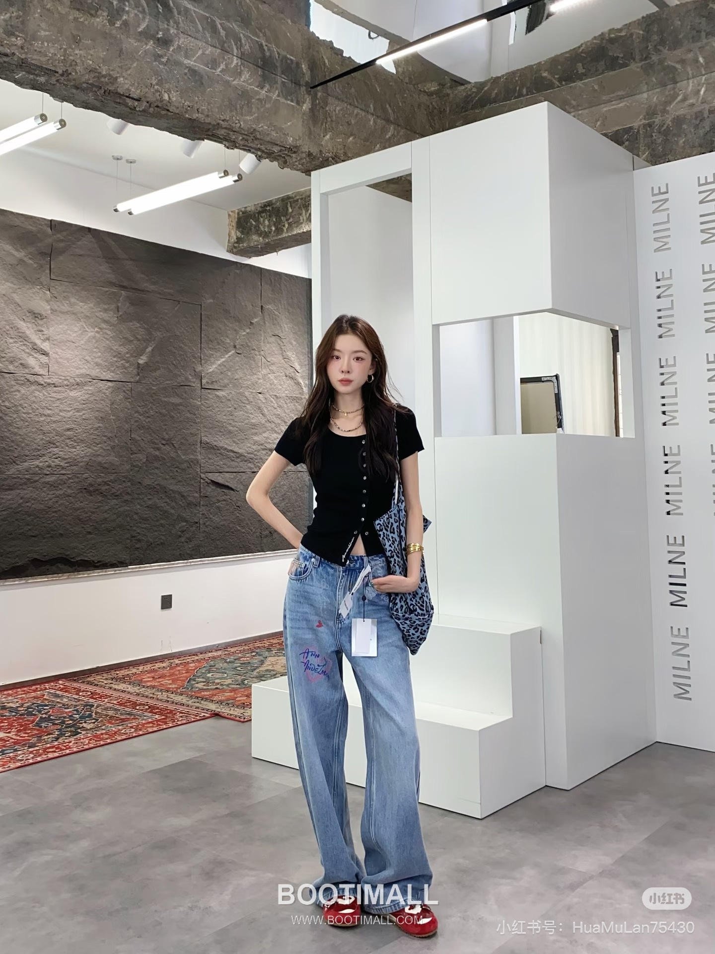 구찌 2026SS 데님 그래피티 하트로고 루즈핏 롱팬츠 Gucci 2026 SS Denim Graffiti Heart Logo Loose Fit Long Pants 3