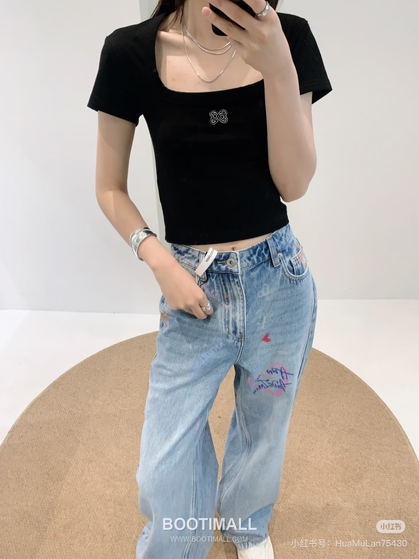 구찌 2026SS 데님 그래피티 하트로고 루즈핏 롱팬츠 Gucci 2026 SS Denim Graffiti Heart Logo Loose Fit Long Pants 7