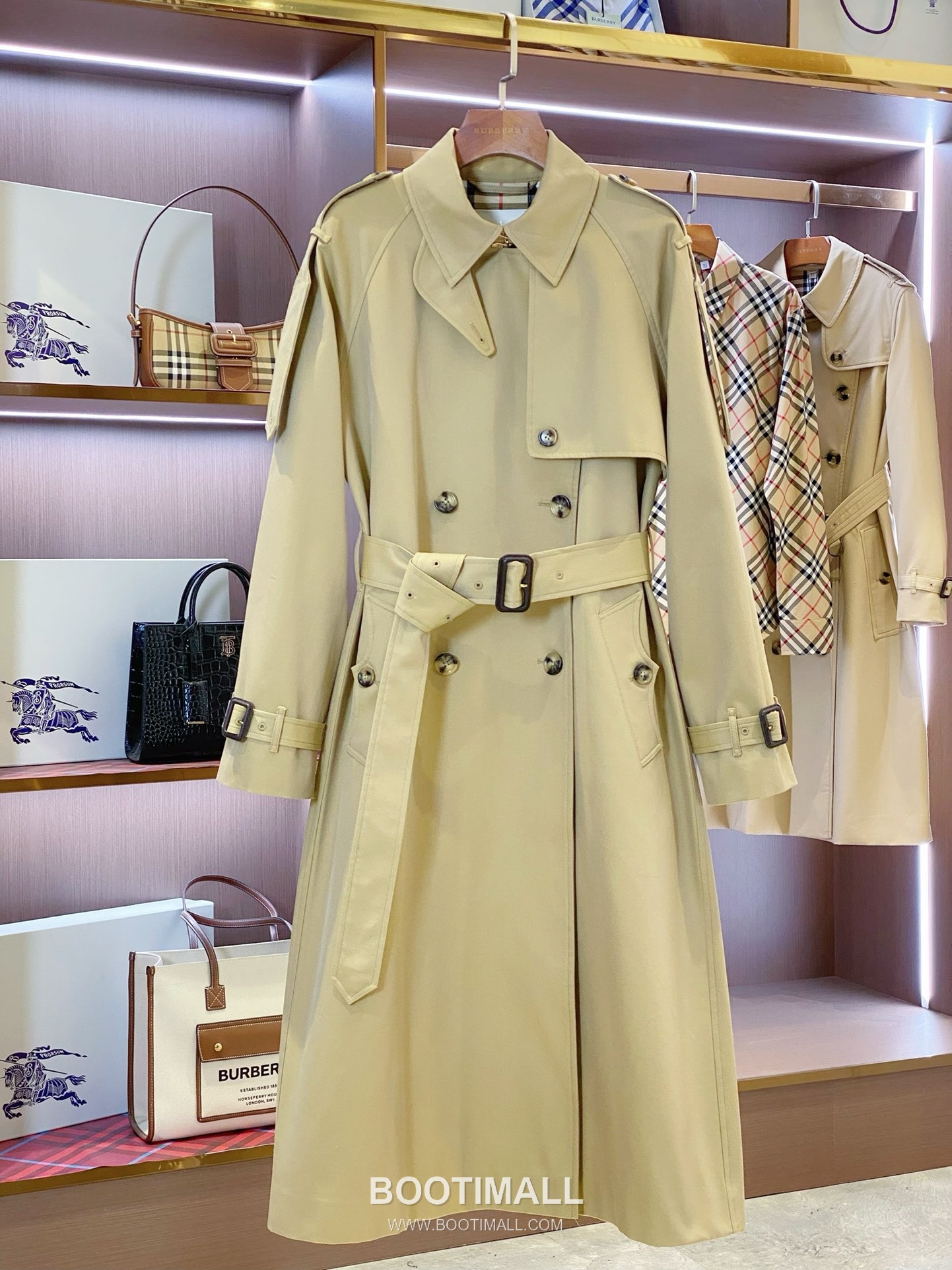 버버리 2026SS 개버딘 체크안감 벨티드 롱 트렌치코트 Burberry 2026 SS Gabardine Check Lining Belted Long Trench Coat 5