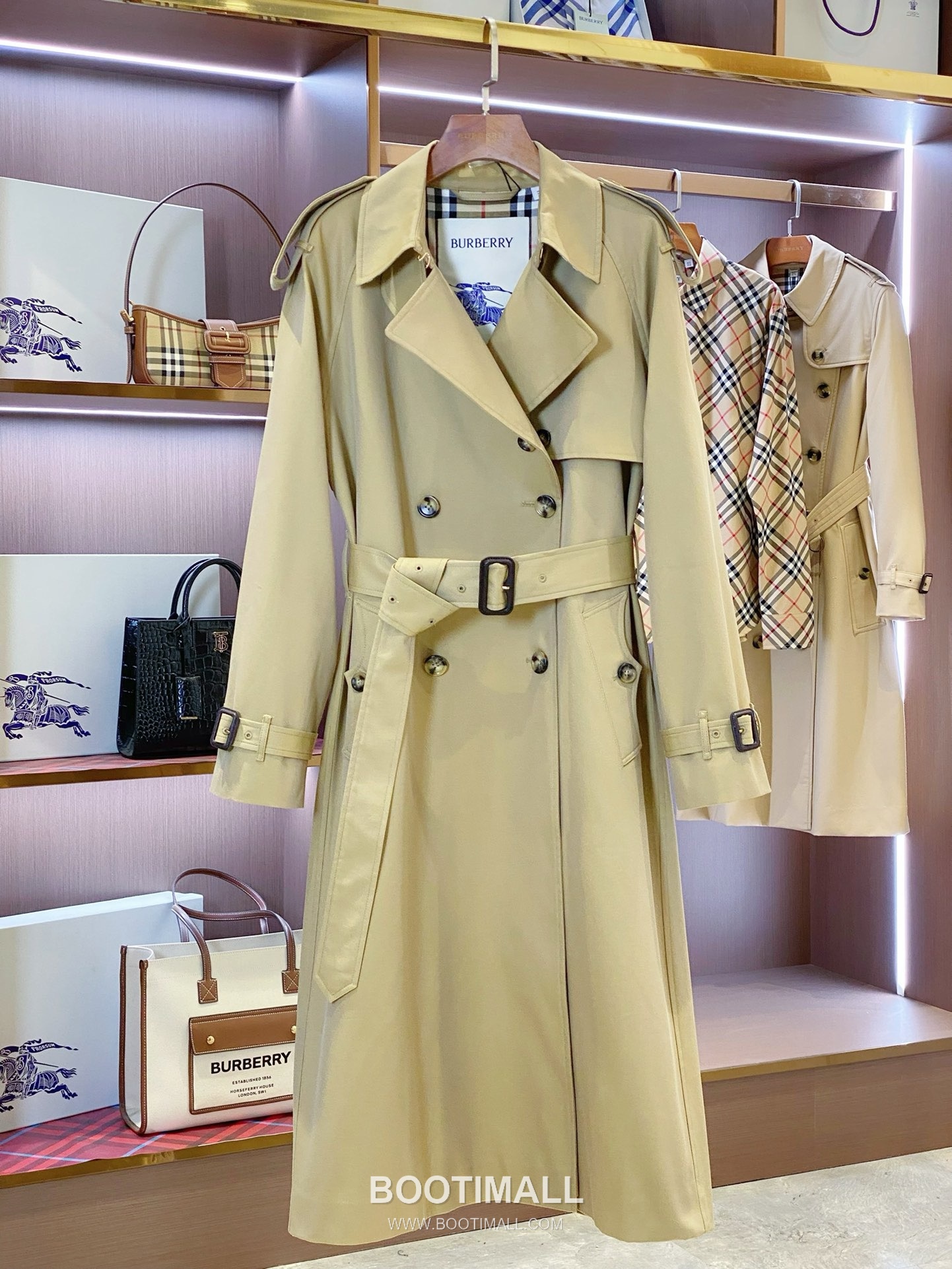 버버리 2026SS 개버딘 체크안감 벨티드 롱 트렌치코트 Burberry 2026 SS Gabardine Check Lining Belted Long Trench Coat 6