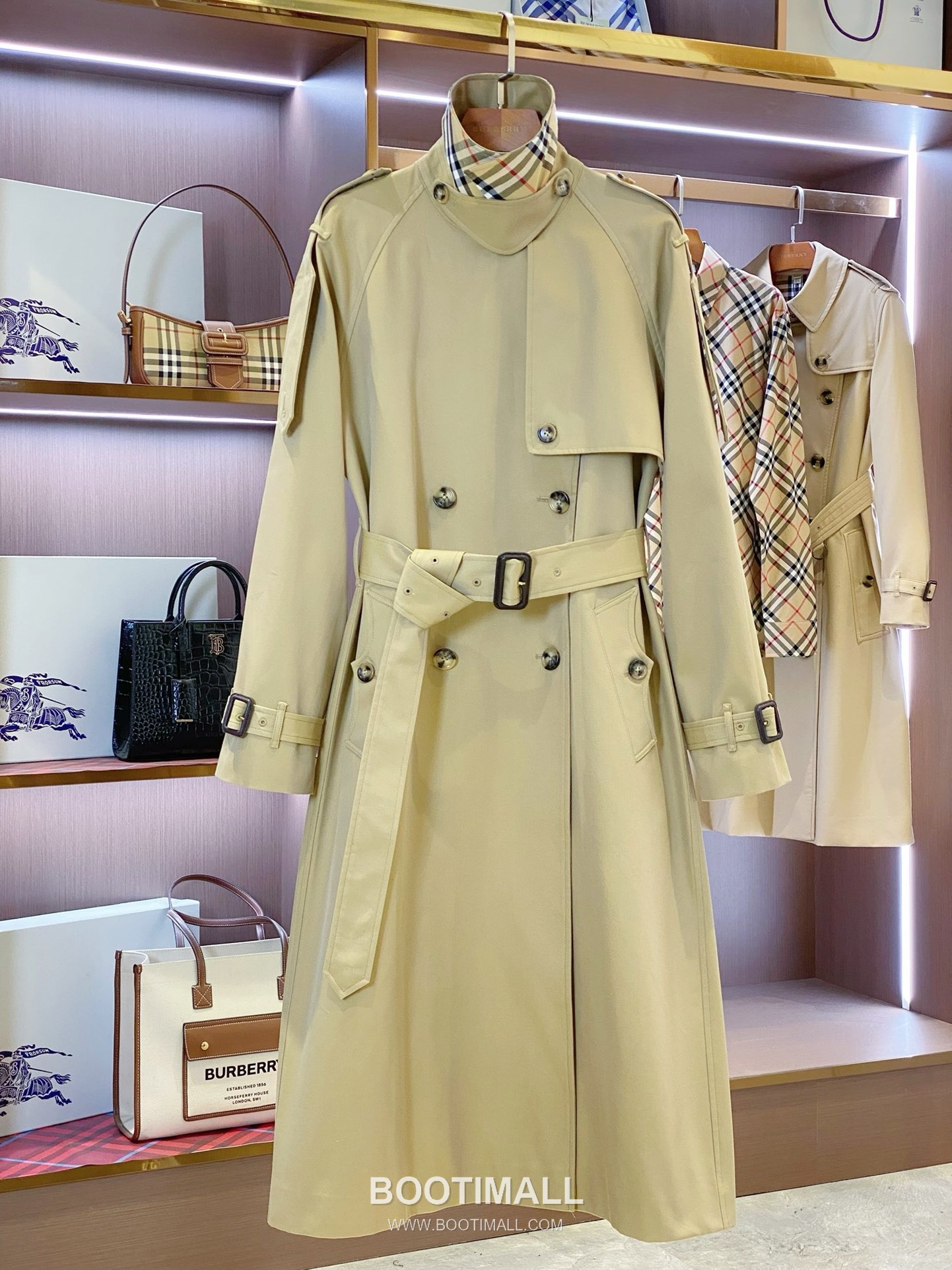 버버리 2026SS 개버딘 체크안감 벨티드 롱 트렌치코트 Burberry 2026 SS Gabardine Check Lining Belted Long Trench Coat 7