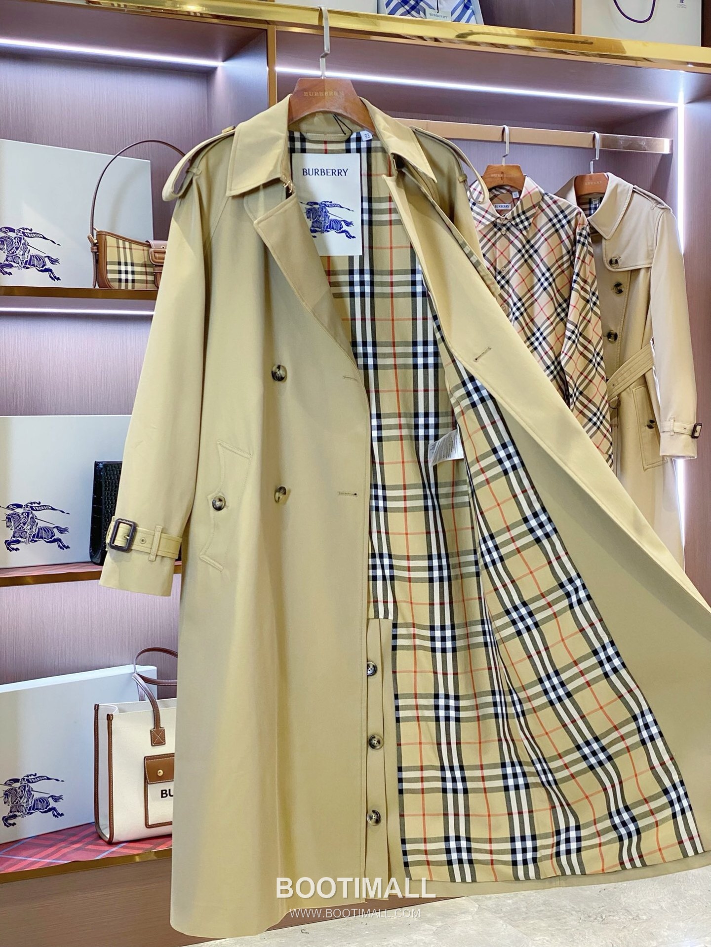 버버리 2026SS 개버딘 체크안감 벨티드 롱 트렌치코트 Burberry 2026 SS Gabardine Check Lining Belted Long Trench Coat 8