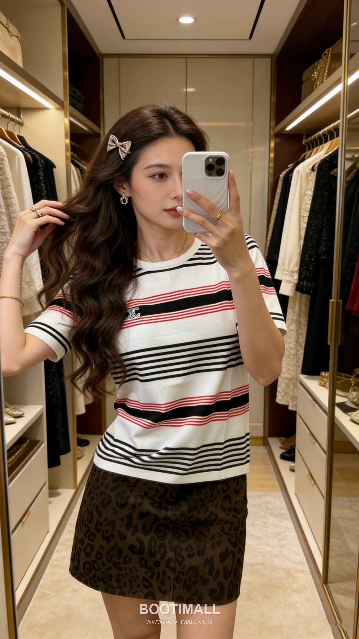 구찌 2026SS 텐셀실크 스트라이프 로고자수 슬림핏 반팔 니트 Gucci 2026 SS Tencel Silk Stripe Logo Embroidered Slim Fit Short Sleeve Knit 2