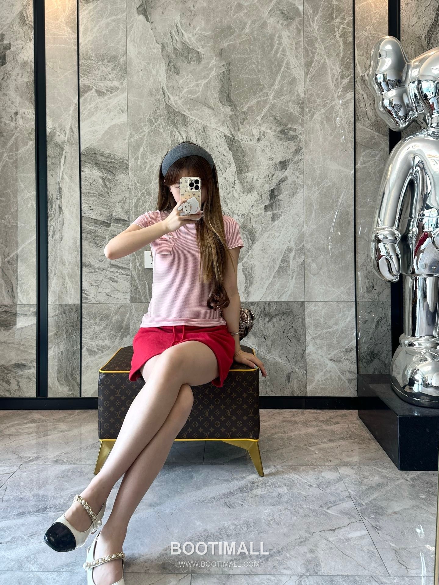 프라다 2026SS 스트라이프 로고자수 슬림핏 반팔 니트 Prada 2026 SS Stripe Logo Embroidered Slim Fit Short Sleeve Knit 6