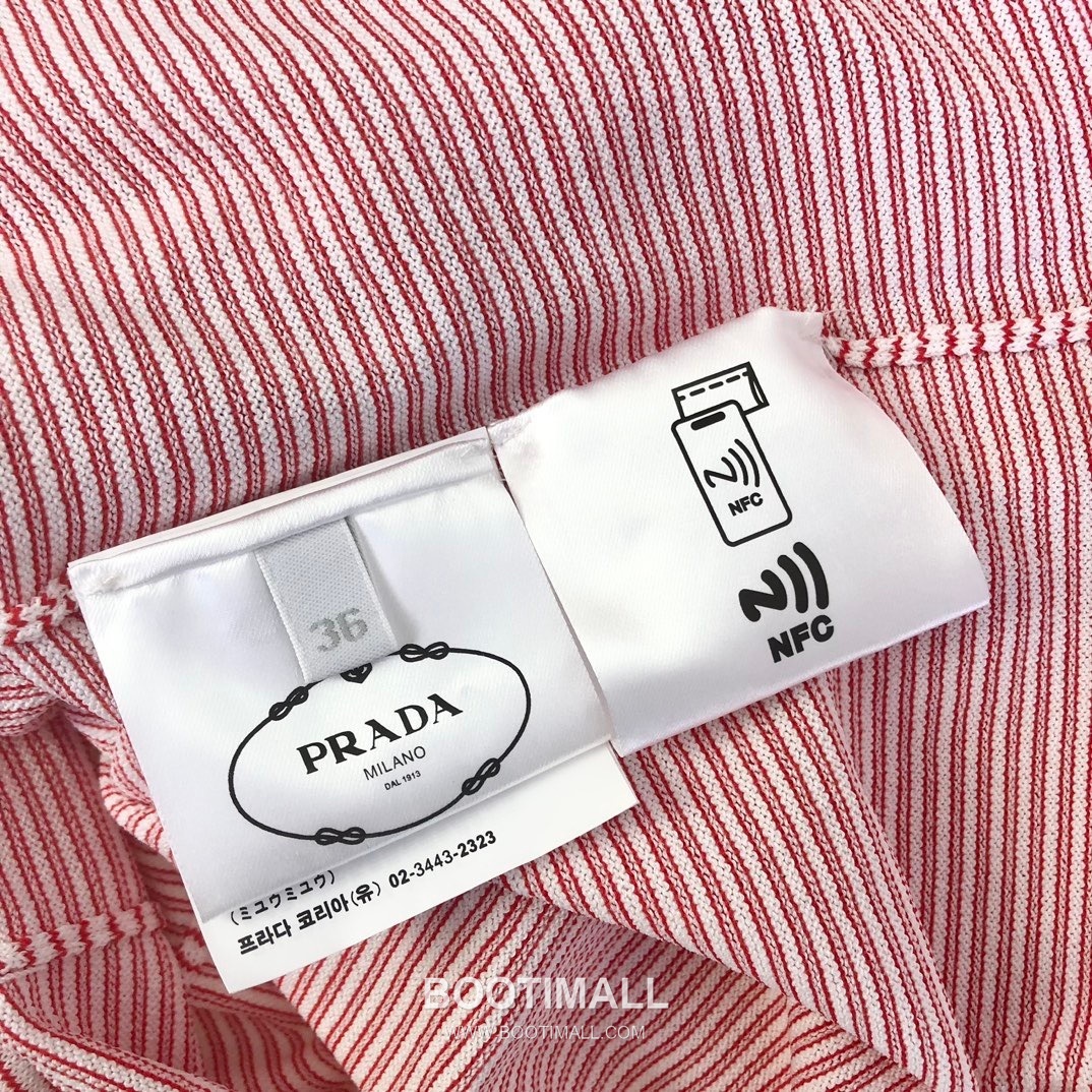 프라다 2026SS 스트라이프 로고자수 슬림핏 반팔 니트 Prada 2026 SS Stripe Logo Embroidered Slim Fit Short Sleeve Knit 21