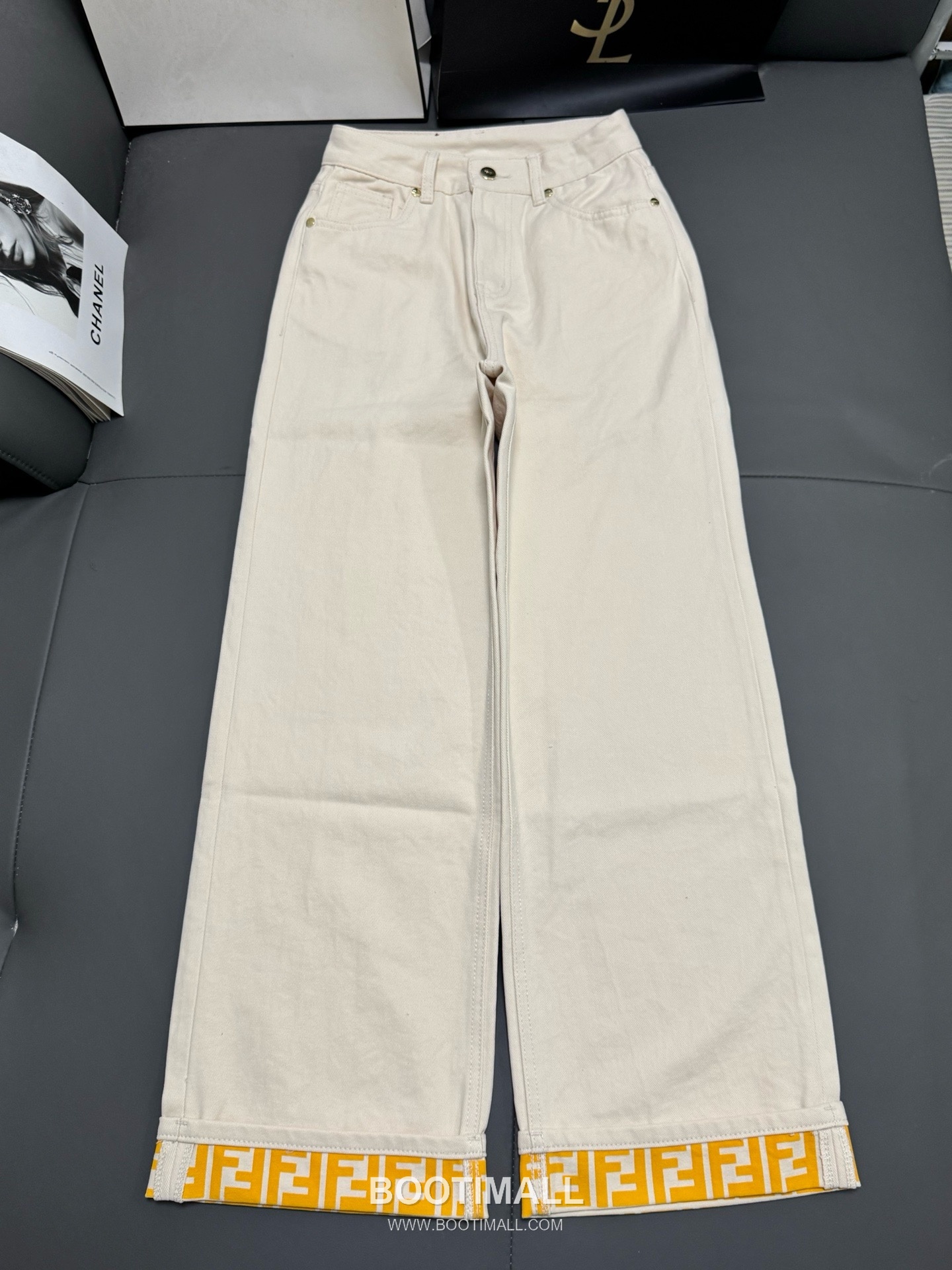 펜디 2026SS 코튼 데님 FF프린트 롤업 스트레이트핏 롱팬츠 Fendi 2026 SS Cotton Denim FF Print Roll Up Straight Fit Long Pants 7