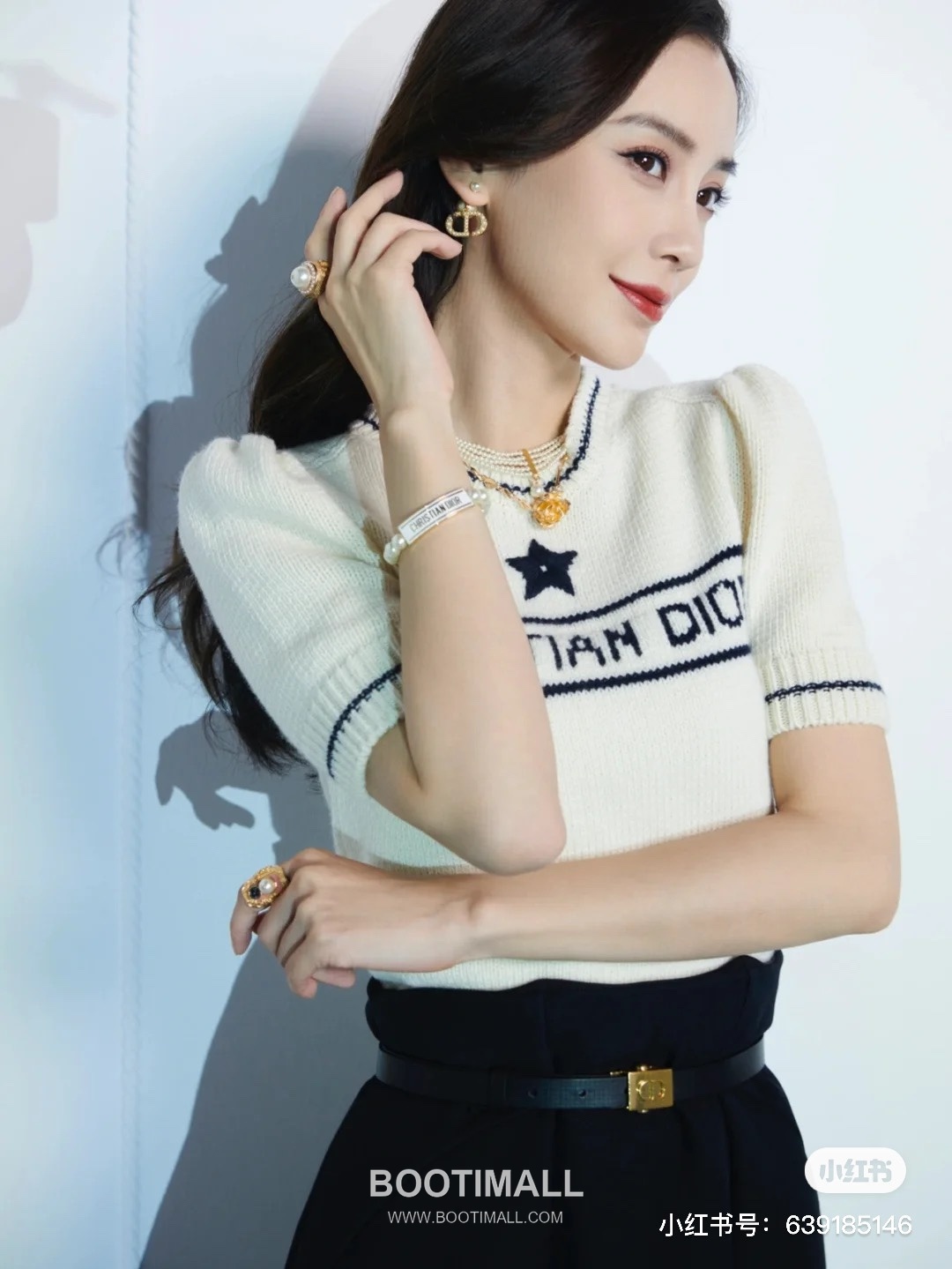 디올 2026SS 울 니트 별자수 로고 퍼프슬리브 반팔 니트 Dior 2026 SS Wool Knit Star Embroidered Logo Puff Sleeve Short Sleeve Knit 3