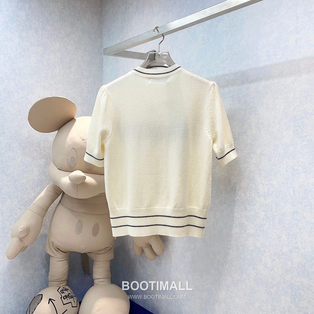 디올 2026SS 울 니트 별자수 로고 퍼프슬리브 반팔 니트 Dior 2026 SS Wool Knit Star Embroidered Logo Puff Sleeve Short Sleeve Knit 7