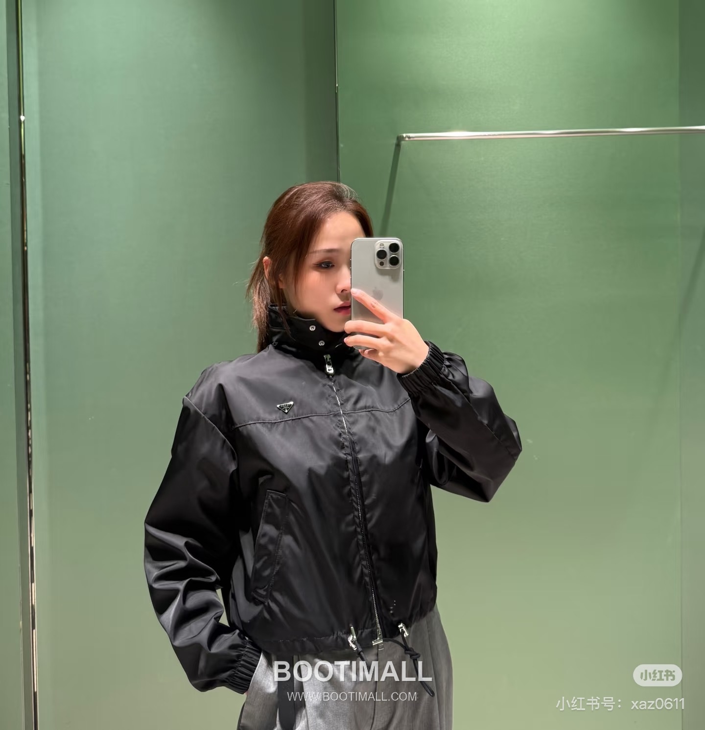 프라다 2026SS 리나일론 트라이앵글로고 루즈핏 숏 후드재킷 Prada 2026 SS Re Nylon Triangle Logo Loose Fit Short Hooded Jacket 6