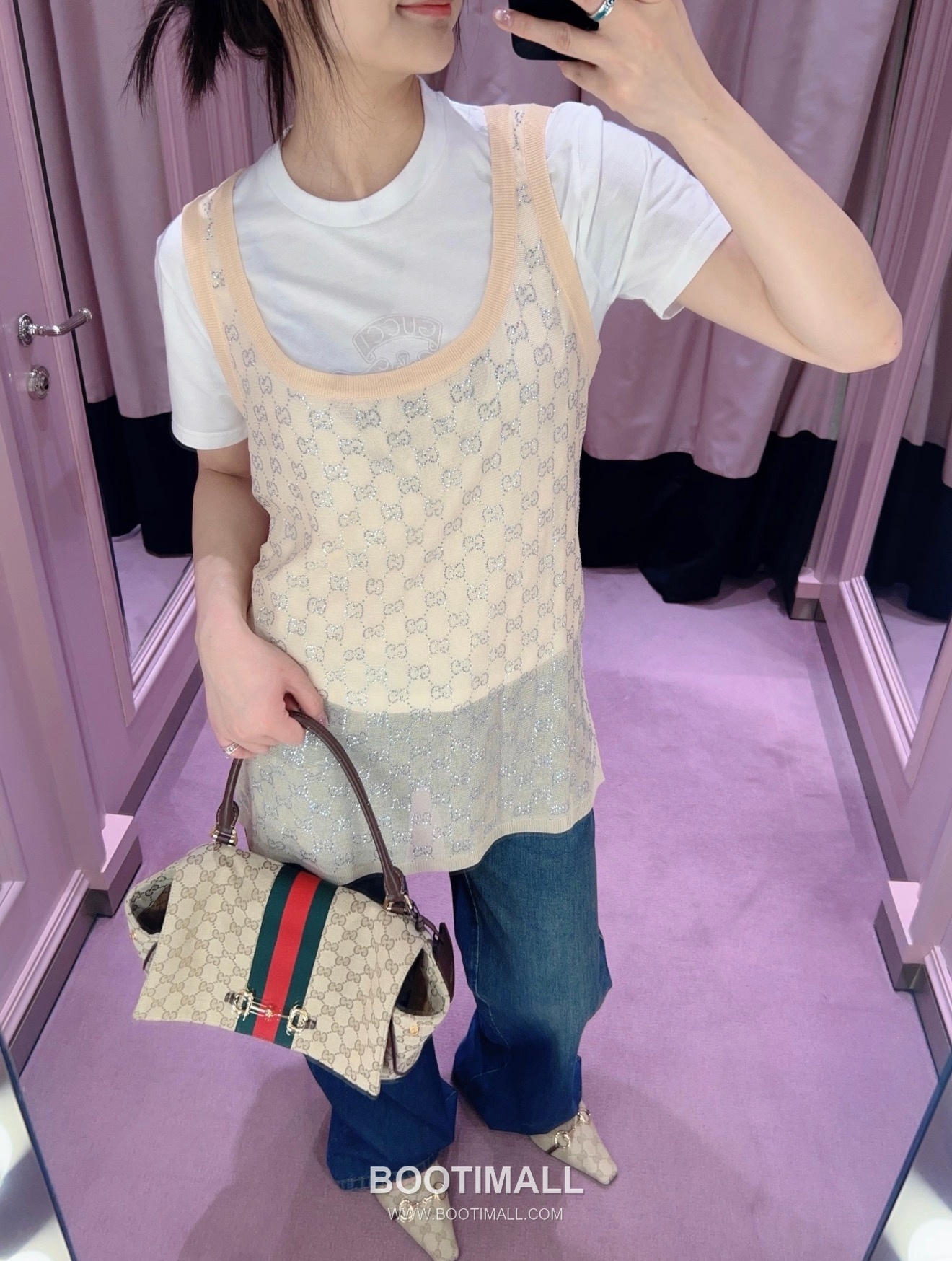 구찌 2026SS 실크 GG 크리스탈자수 슬림핏 슬리브리스 니트 Gucci 2026 SS Silk GG Crystal Embroidered Slim Fit Sleeveless Knit 6