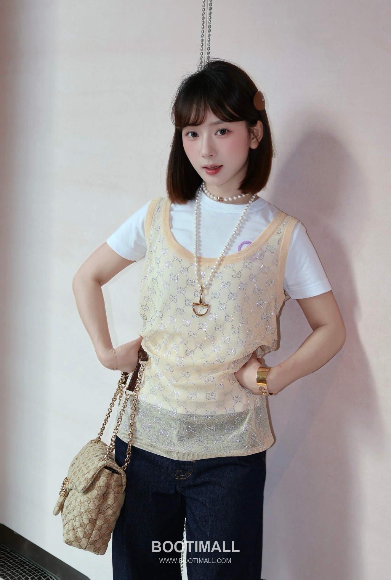 구찌 2026SS 실크 GG 크리스탈자수 슬림핏 슬리브리스 니트 Gucci 2026 SS Silk GG Crystal Embroidered Slim Fit Sleeveless Knit 13