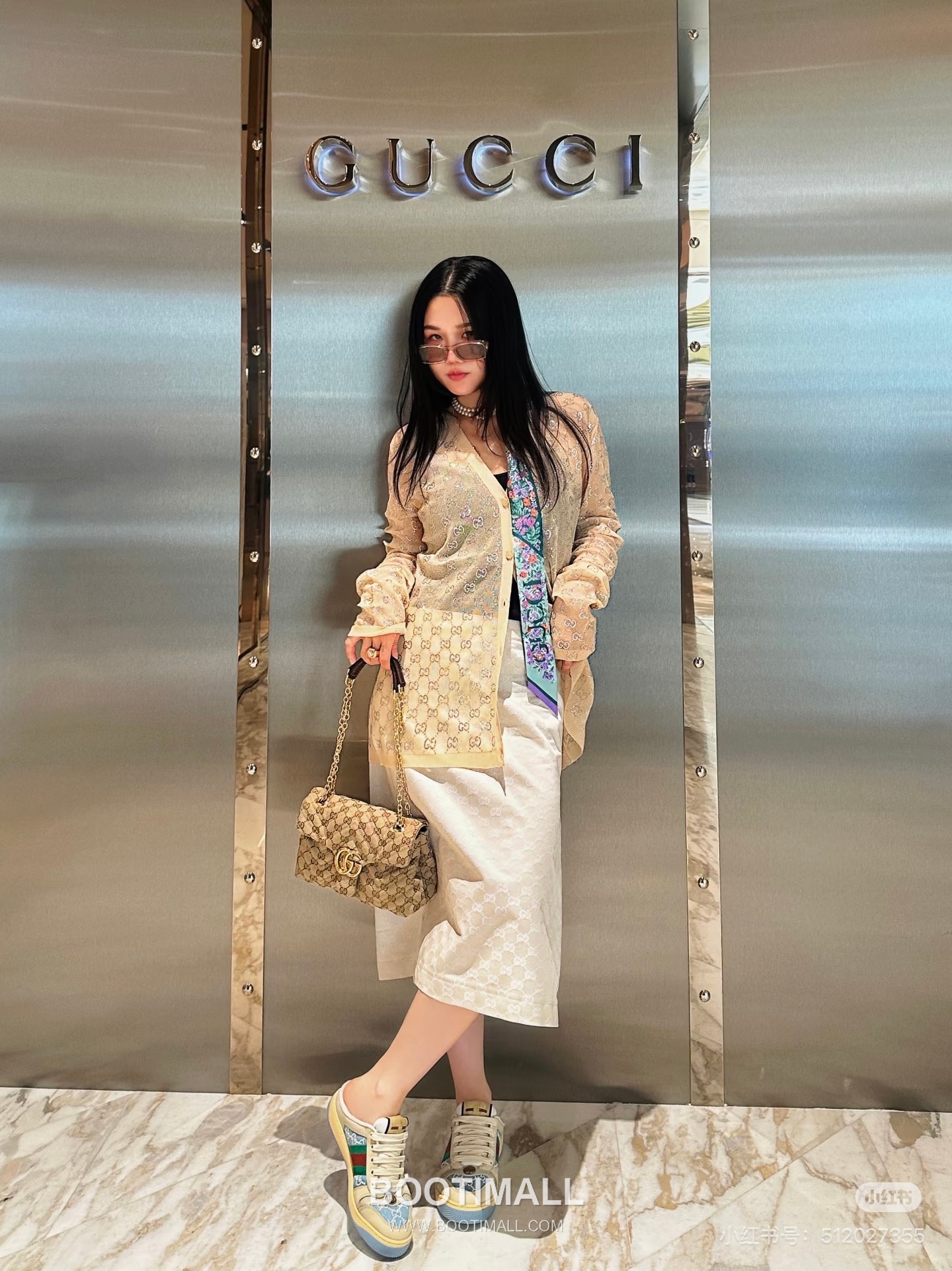 구찌 2026SS 실크 GG 크리스탈자수 슬림핏 브이넥 긴팔 가디건 Gucci 2026 SS Silk GG Crystal Embroidered Slim Fit V Neck Long Sleeve Cardigan 6