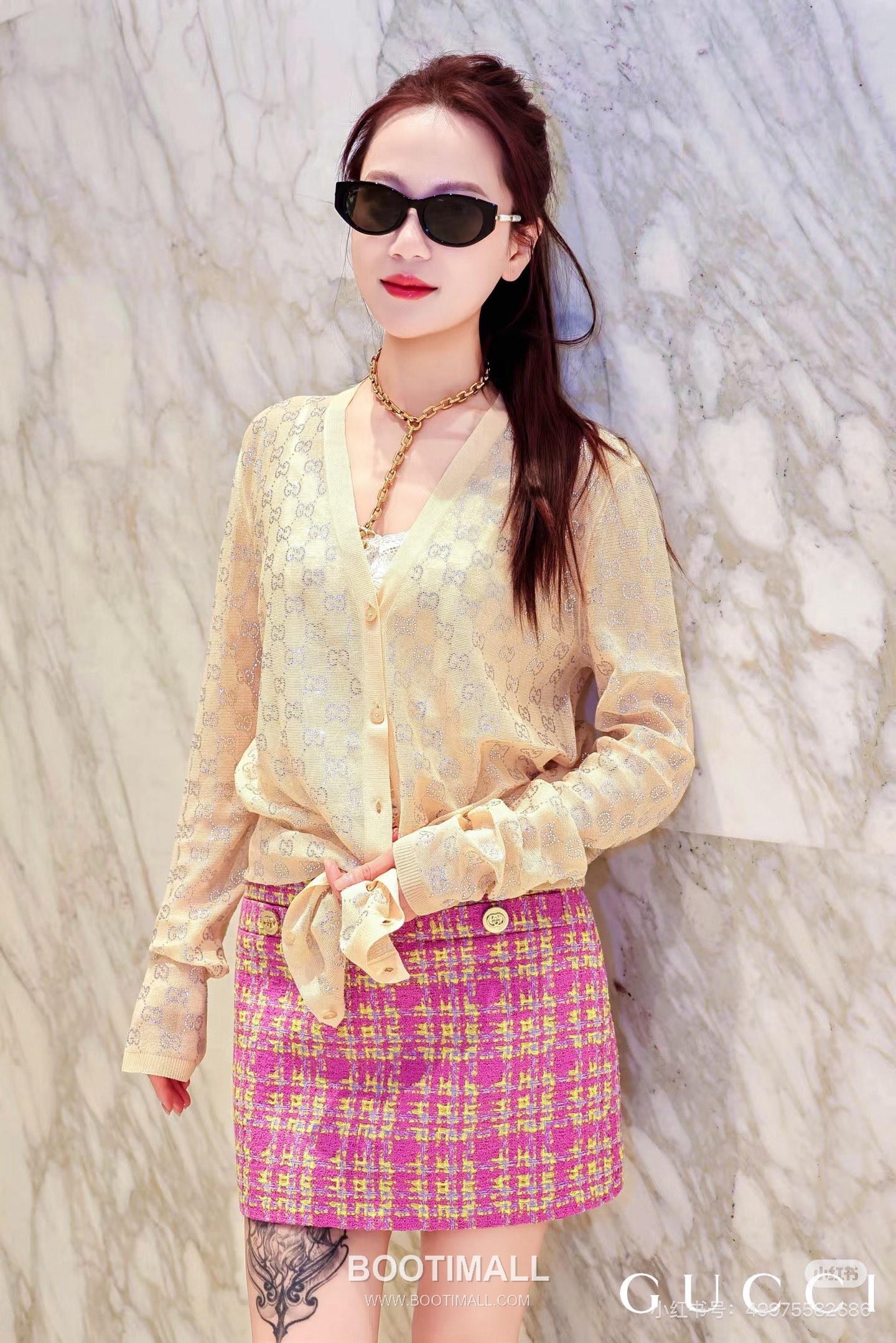 구찌 2026SS 실크 GG 크리스탈자수 슬림핏 브이넥 긴팔 가디건 Gucci 2026 SS Silk GG Crystal Embroidered Slim Fit V Neck Long Sleeve Cardigan 9