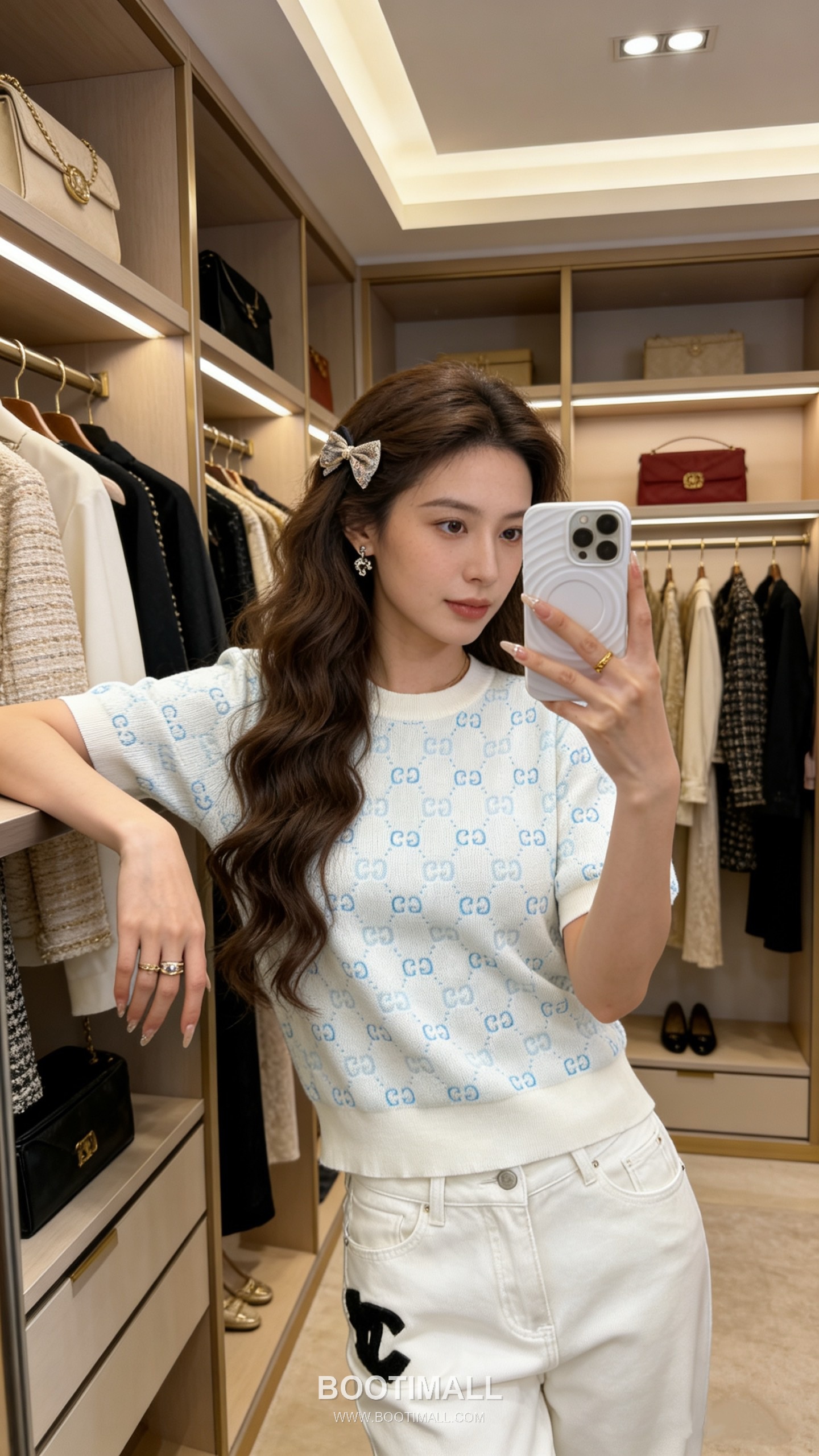 구찌 2026SS 울텐셀 GG자카드 슬림핏 반팔 니트 Gucci 2026 SS Wool Tencel GG Jacquard Slim Fit Short Sleeve Knit 3