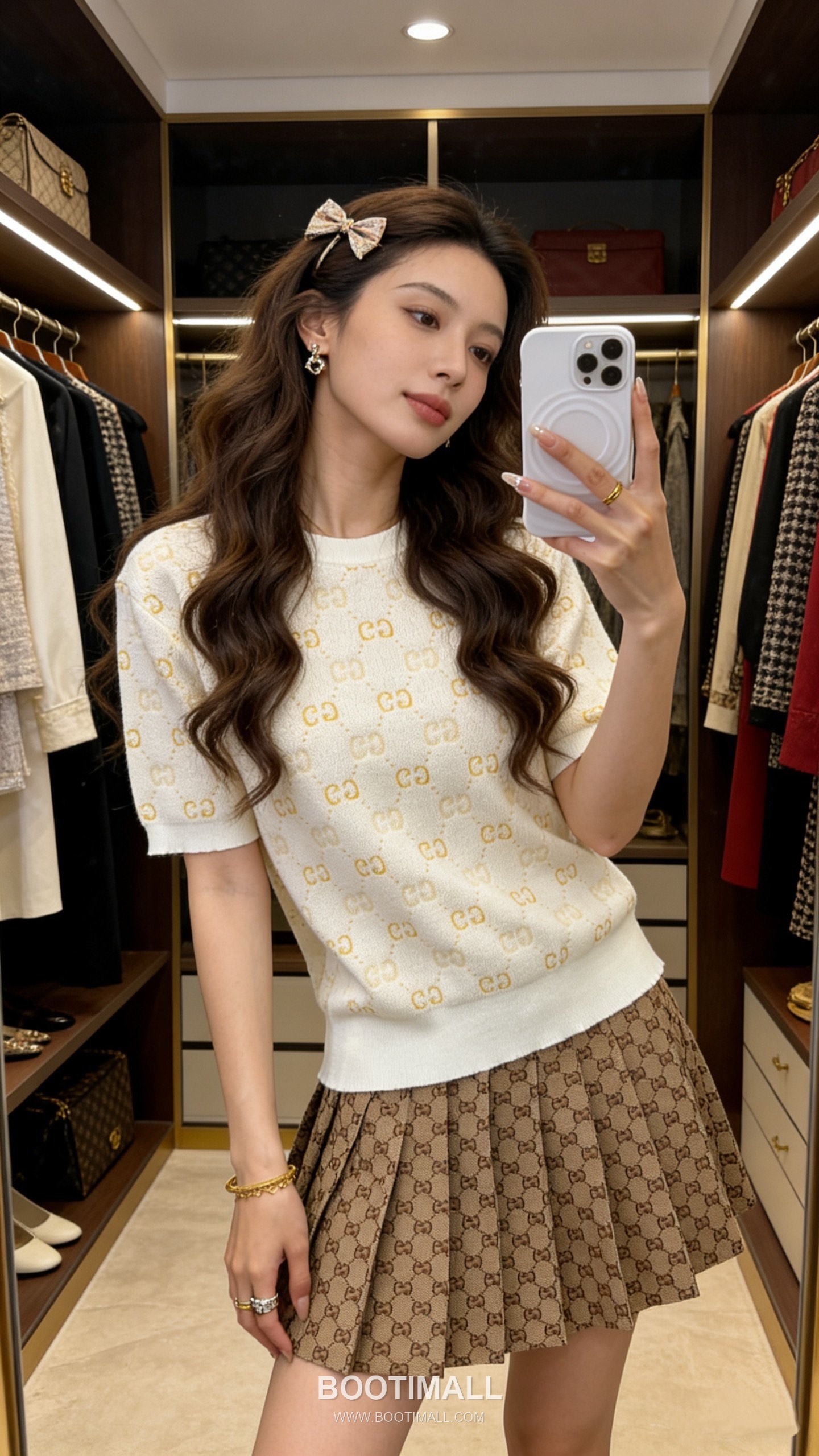 구찌 2026SS 울텐셀 GG자카드 슬림핏 반팔 니트 Gucci 2026 SS Wool Tencel GG Jacquard Slim Fit Short Sleeve Knit 8