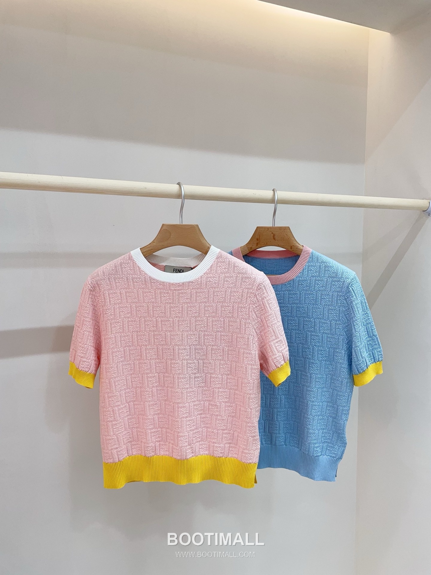 펜디 2026SS 코튼혼방 FF자카드 슬림핏 반팔 니트 Fendi 2026 SS Cotton Blend FF Jacquard Slim Fit Short Sleeve Knit 1