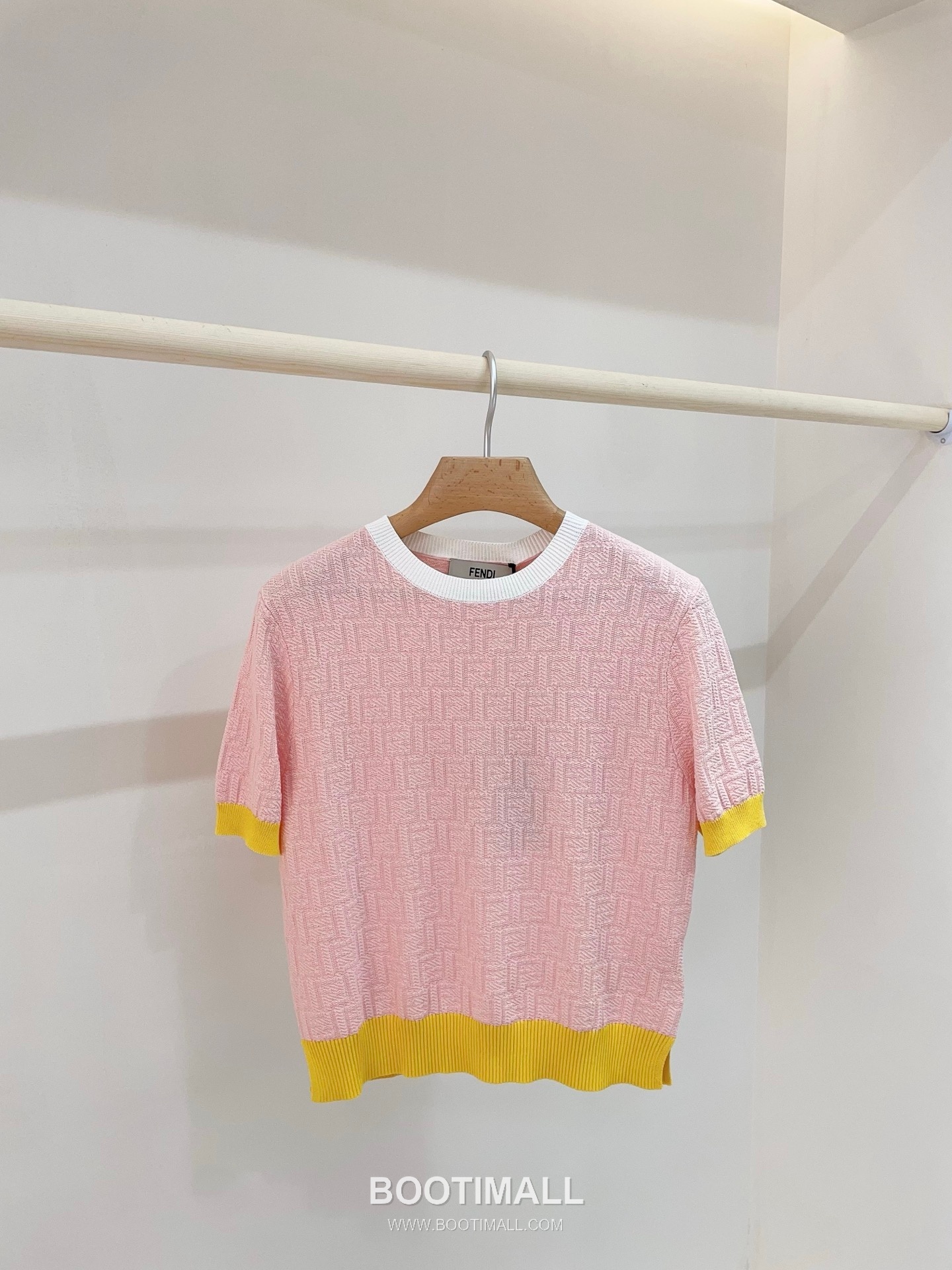 펜디 2026SS 코튼혼방 FF자카드 슬림핏 반팔 니트 Fendi 2026 SS Cotton Blend FF Jacquard Slim Fit Short Sleeve Knit 8