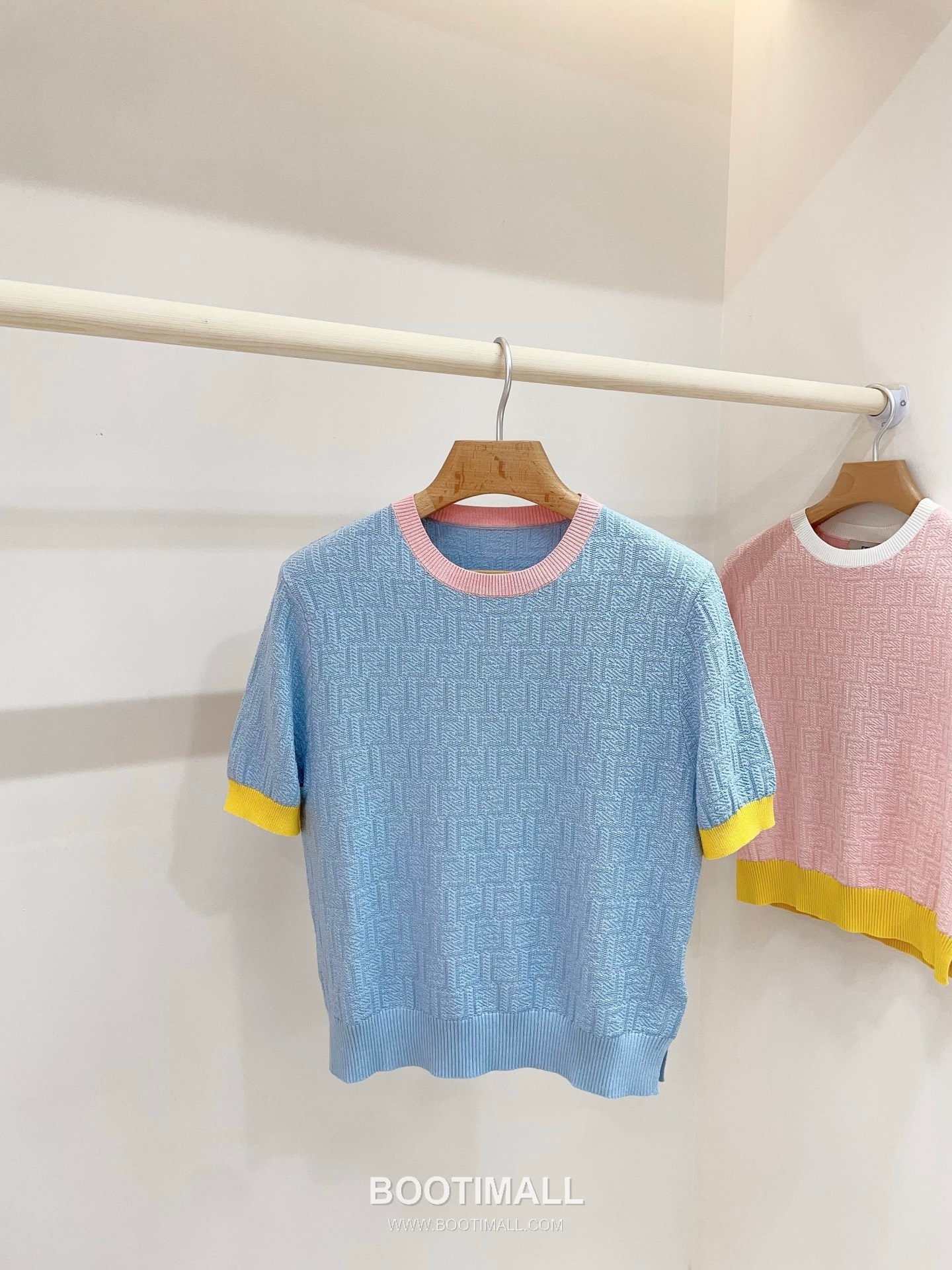 펜디 2026SS 코튼혼방 FF자카드 슬림핏 반팔 니트 Fendi 2026 SS Cotton Blend FF Jacquard Slim Fit Short Sleeve Knit 1