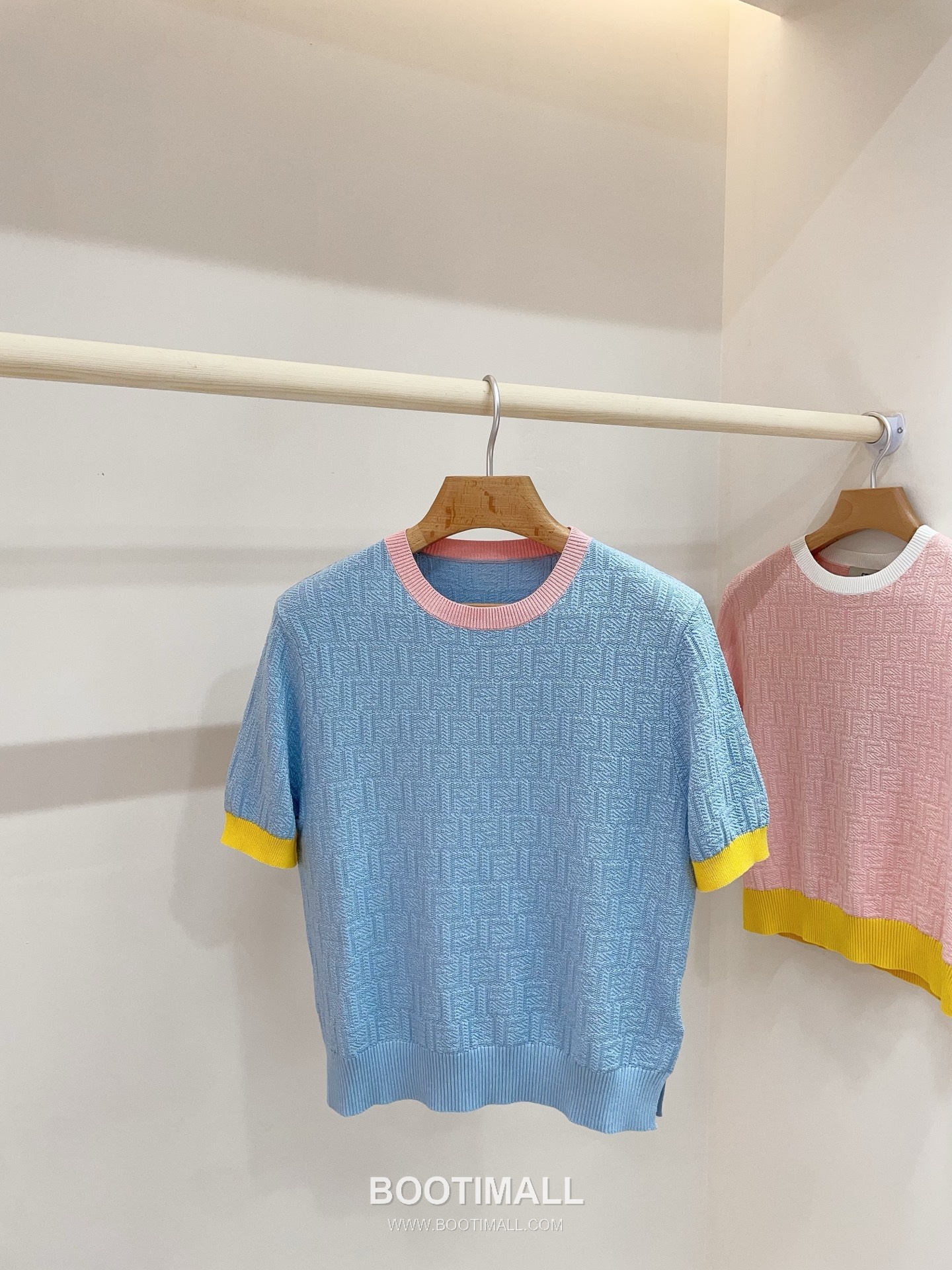 펜디 2026SS 코튼혼방 FF자카드 슬림핏 반팔 니트 Fendi 2026 SS Cotton Blend FF Jacquard Slim Fit Short Sleeve Knit 3