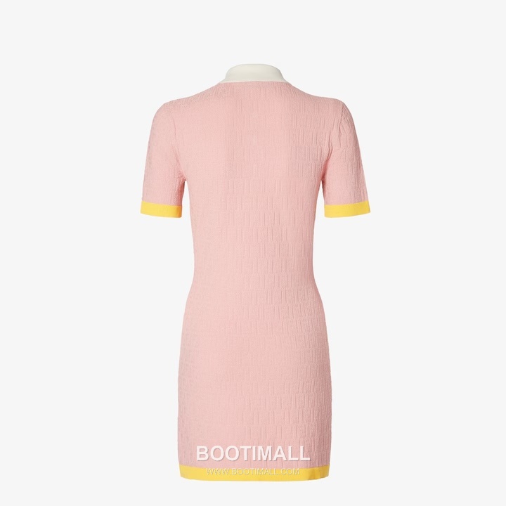 펜디 2026SS 코튼혼방 FF자카드 폴로칼라 슬림핏 미니 반팔 원피스 Fendi 2026 SS Cotton Blend FF Jacquard Polo Collar Slim Fit Mini Short Sleeve Dress 4