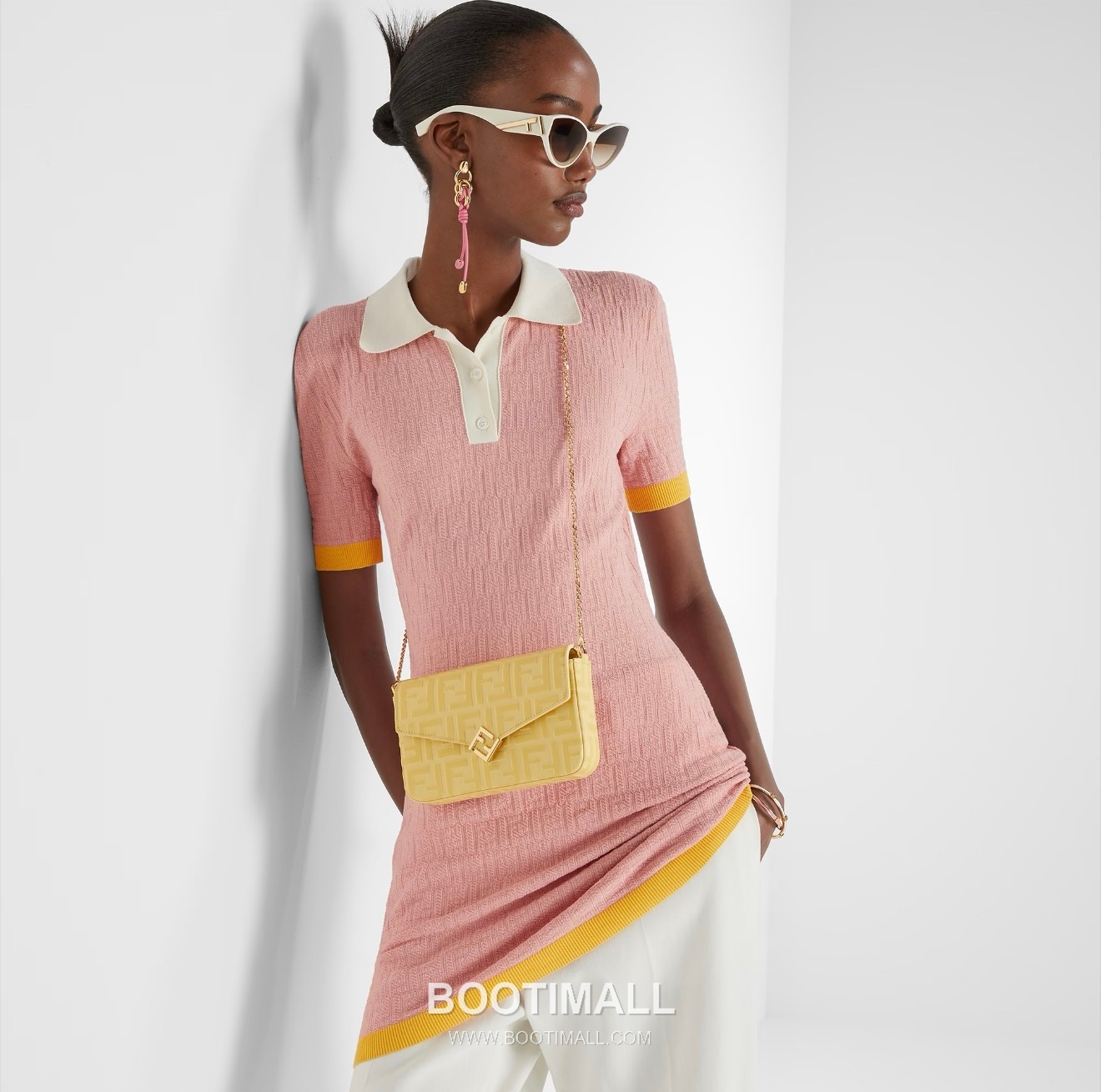 펜디 2026SS 코튼혼방 FF자카드 폴로칼라 슬림핏 미니 반팔 원피스 Fendi 2026 SS Cotton Blend FF Jacquard Polo Collar Slim Fit Mini Short Sleeve Dress 6