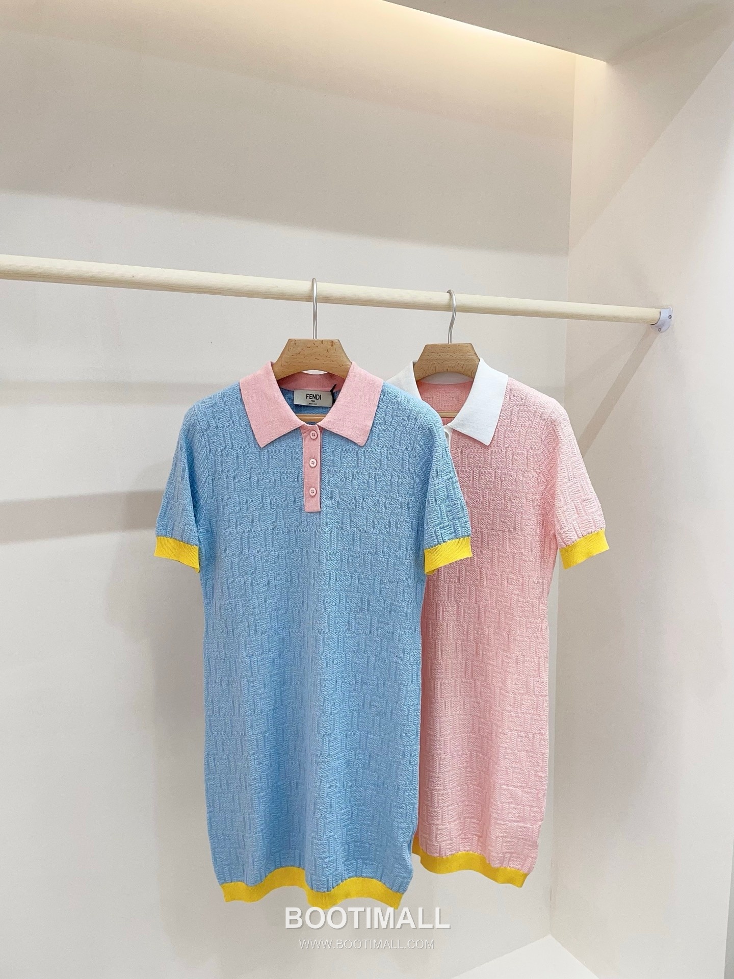 펜디 2026SS 코튼혼방 FF자카드 폴로칼라 슬림핏 미니 반팔 원피스 Fendi 2026 SS Cotton Blend FF Jacquard Polo Collar Slim Fit Mini Short Sleeve Dress 8