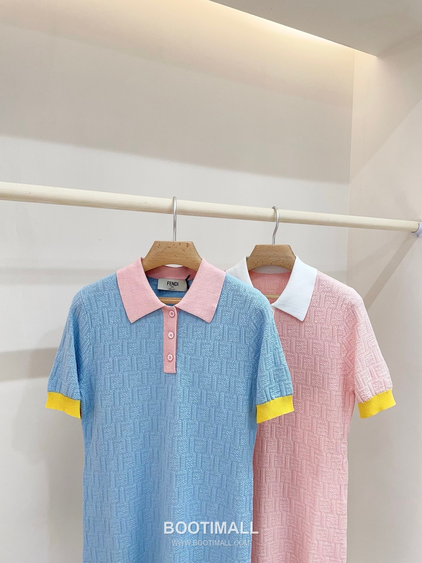 펜디 2026SS 코튼혼방 FF자카드 폴로칼라 슬림핏 미니 반팔 원피스 Fendi 2026 SS Cotton Blend FF Jacquard Polo Collar Slim Fit Mini Short Sleeve Dress 9