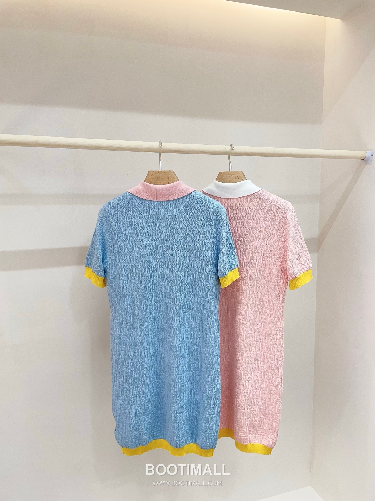 펜디 2026SS 코튼혼방 FF자카드 폴로칼라 슬림핏 미니 반팔 원피스 Fendi 2026 SS Cotton Blend FF Jacquard Polo Collar Slim Fit Mini Short Sleeve Dress 10