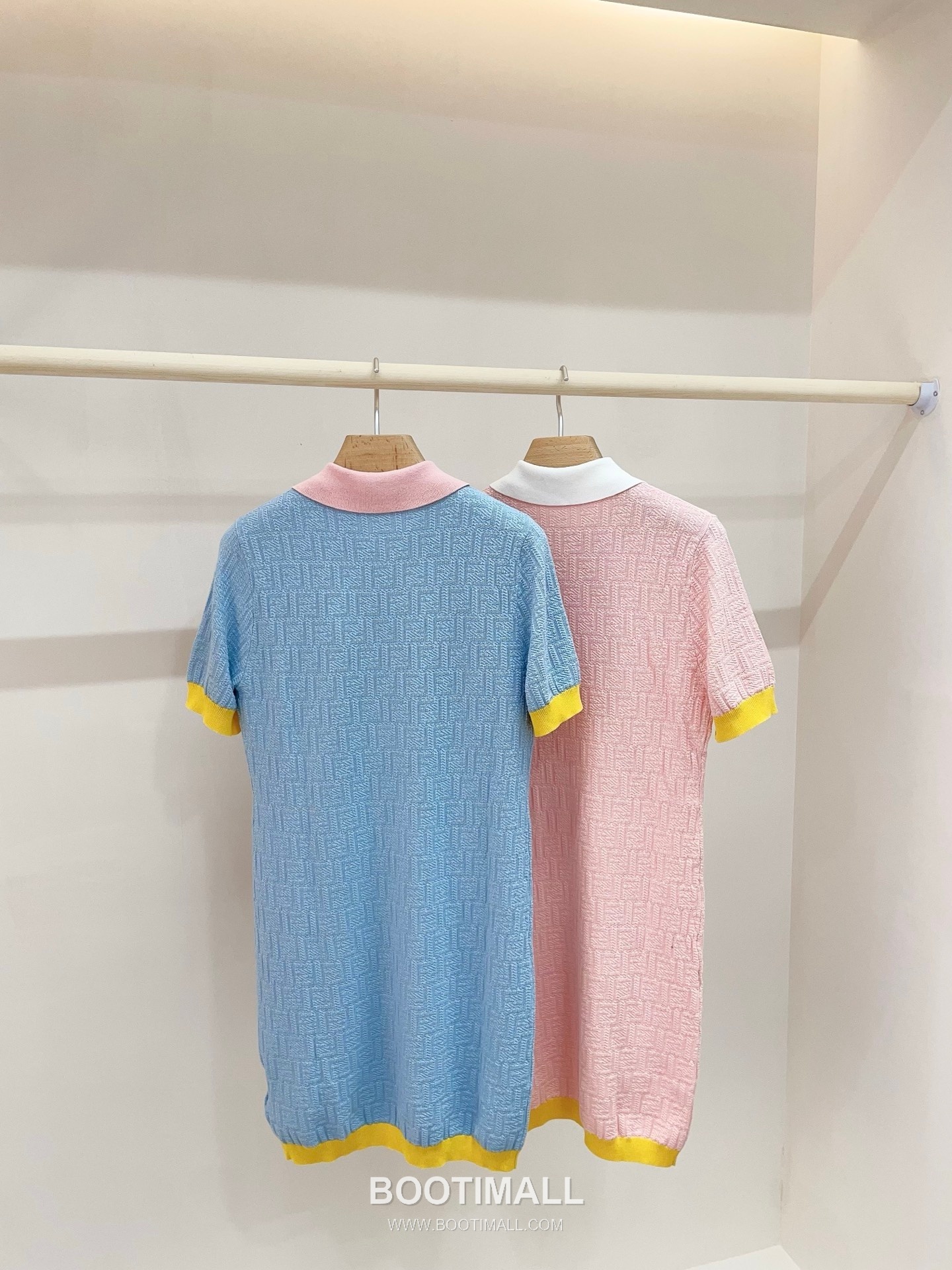 펜디 2026SS 코튼혼방 FF자카드 폴로칼라 슬림핏 미니 반팔 원피스 Fendi 2026 SS Cotton Blend FF Jacquard Polo Collar Slim Fit Mini Short Sleeve Dress 11