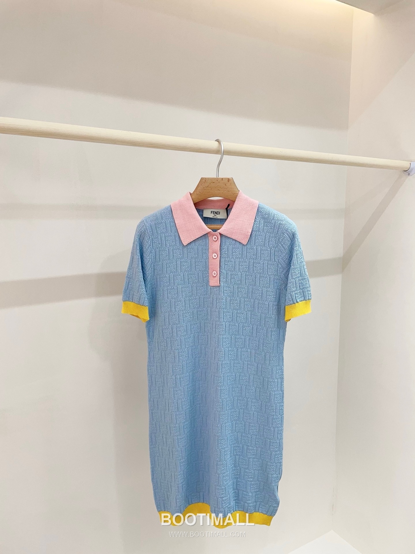 펜디 2026SS 코튼혼방 FF자카드 폴로칼라 슬림핏 미니 반팔 원피스 Fendi 2026 SS Cotton Blend FF Jacquard Polo Collar Slim Fit Mini Short Sleeve Dress 13