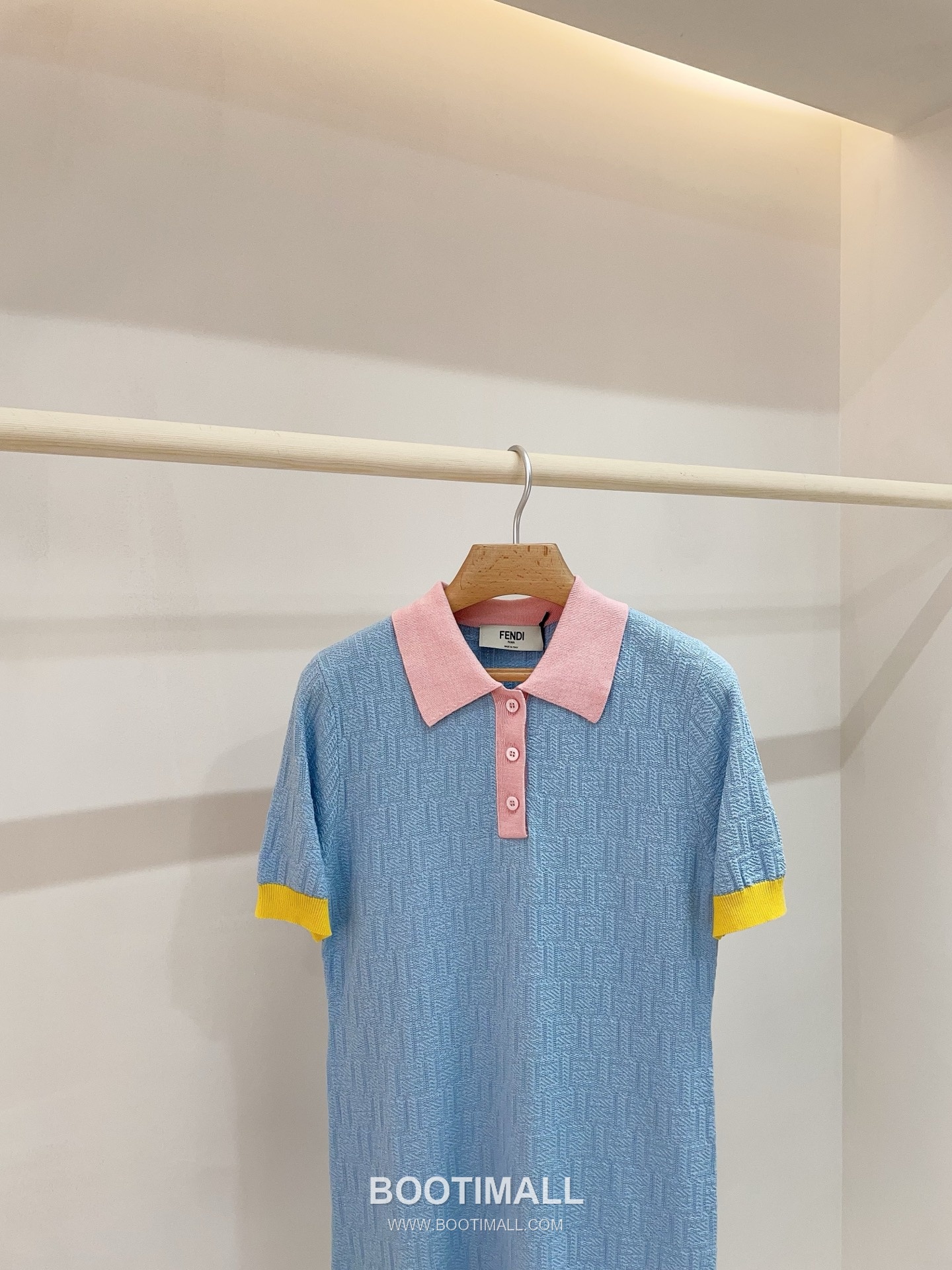 펜디 2026SS 코튼혼방 FF자카드 폴로칼라 슬림핏 미니 반팔 원피스 Fendi 2026 SS Cotton Blend FF Jacquard Polo Collar Slim Fit Mini Short Sleeve Dress 15