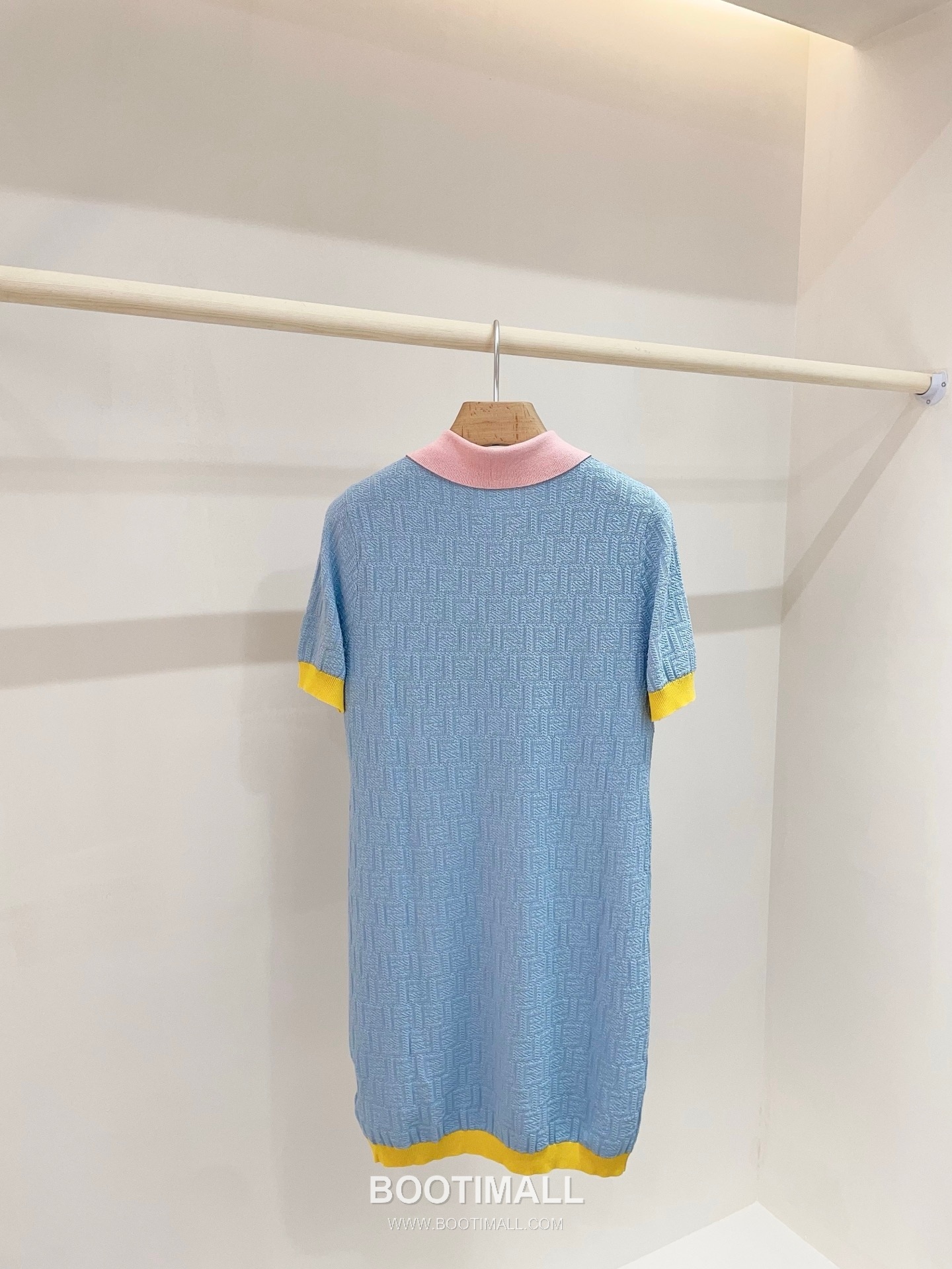 펜디 2026SS 코튼혼방 FF자카드 폴로칼라 슬림핏 미니 반팔 원피스 Fendi 2026 SS Cotton Blend FF Jacquard Polo Collar Slim Fit Mini Short Sleeve Dress 16