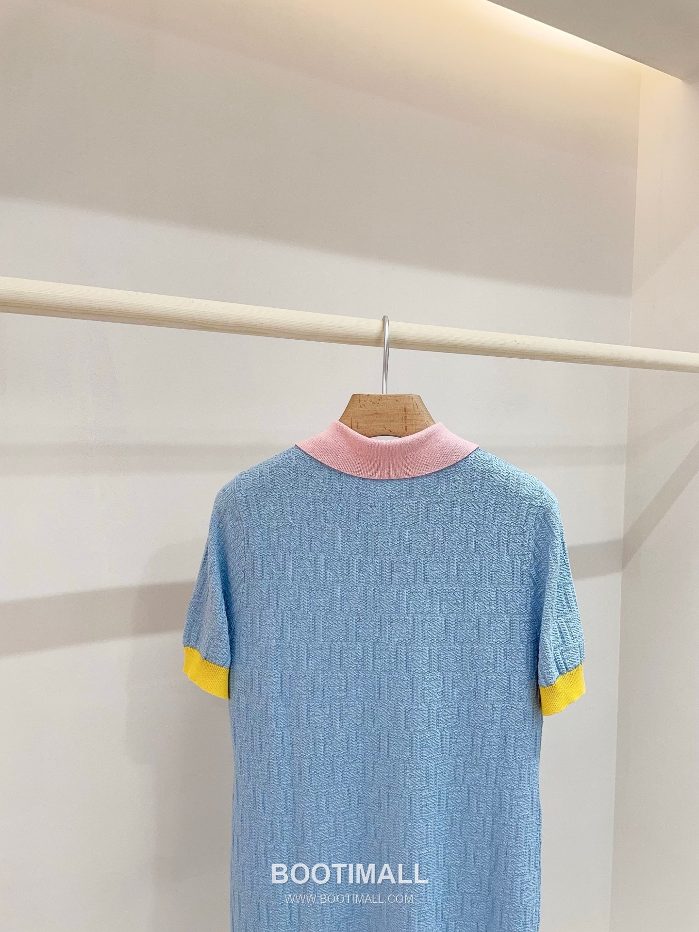 펜디 2026SS 코튼혼방 FF자카드 폴로칼라 슬림핏 미니 반팔 원피스 Fendi 2026 SS Cotton Blend FF Jacquard Polo Collar Slim Fit Mini Short Sleeve Dress 18