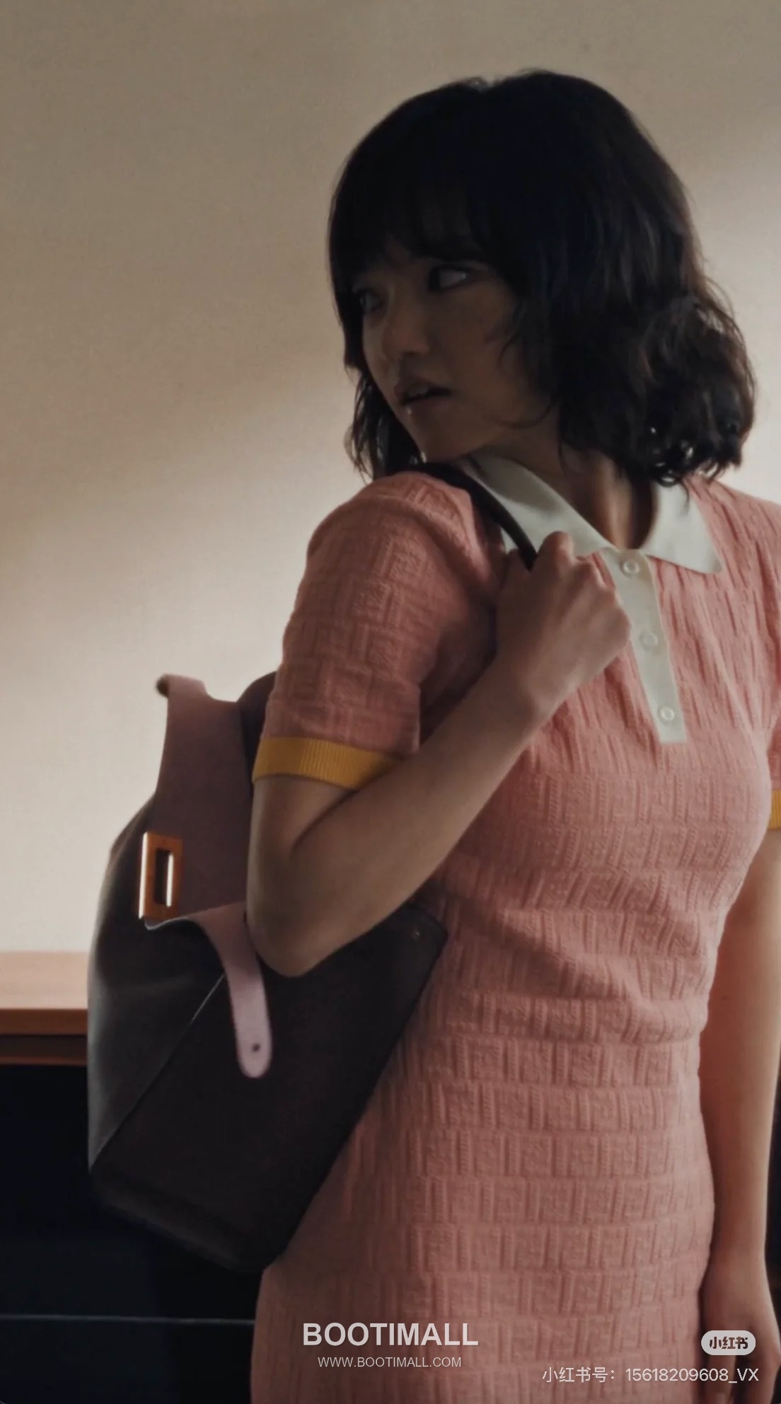 펜디 2026SS 코튼혼방 FF자카드 폴로칼라 슬림핏 미니 반팔 원피스 Fendi 2026 SS Cotton Blend FF Jacquard Polo Collar Slim Fit Mini Short Sleeve Dress 4