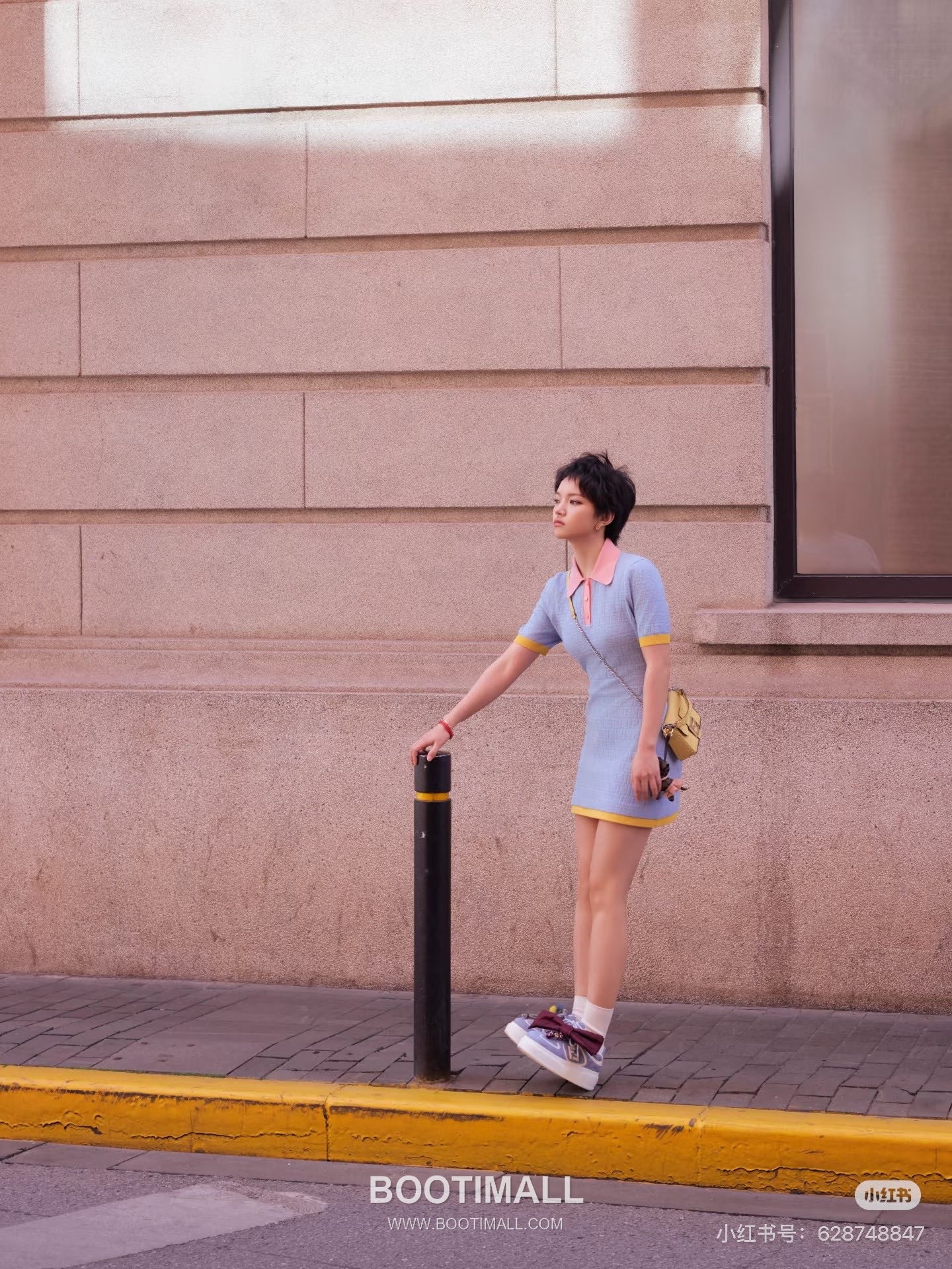 펜디 2026SS 코튼혼방 FF자카드 폴로칼라 슬림핏 미니 반팔 원피스 Fendi 2026 SS Cotton Blend FF Jacquard Polo Collar Slim Fit Mini Short Sleeve Dress 7