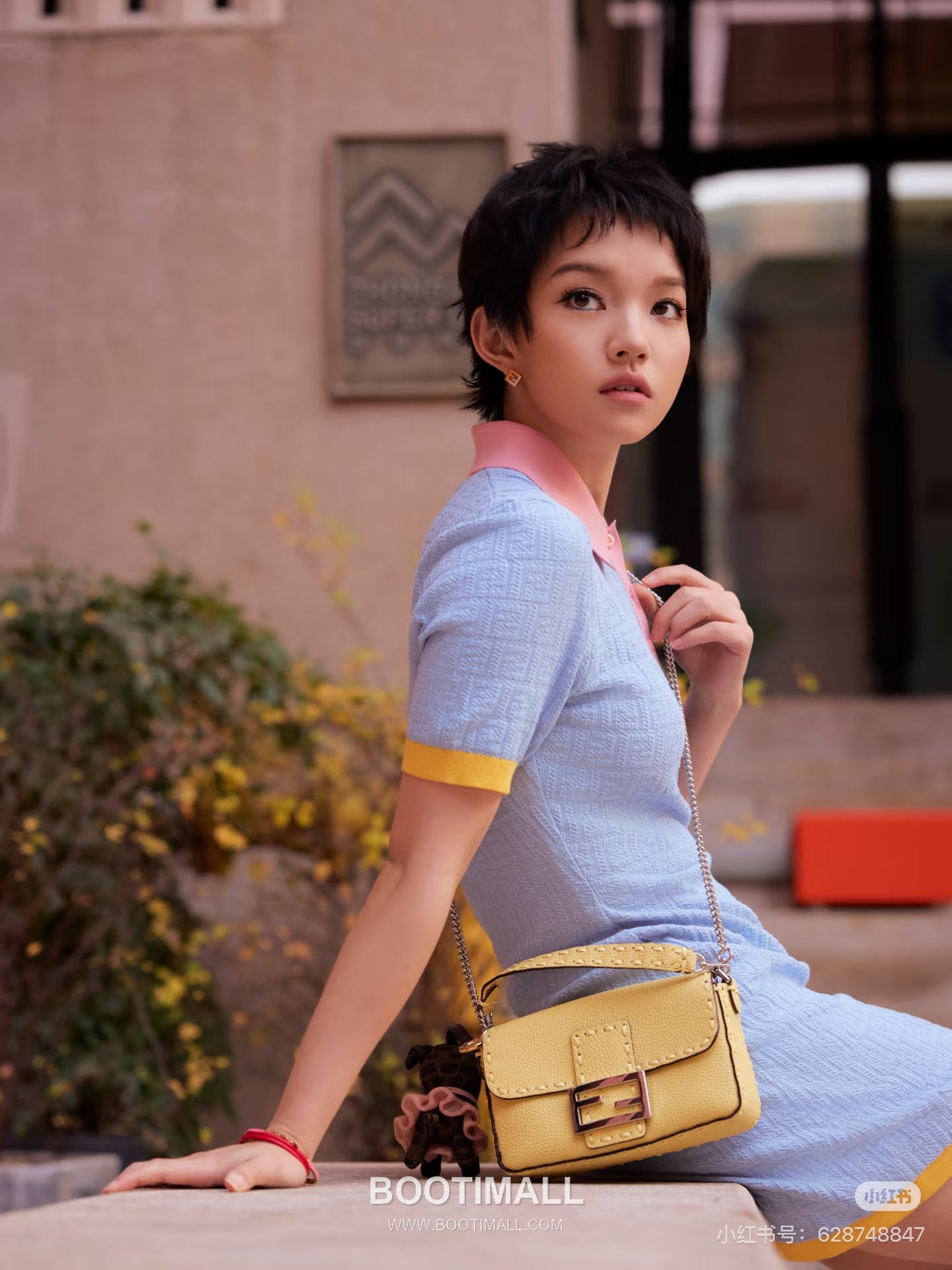 펜디 2026SS 코튼혼방 FF자카드 폴로칼라 슬림핏 미니 반팔 원피스 Fendi 2026 SS Cotton Blend FF Jacquard Polo Collar Slim Fit Mini Short Sleeve Dress 9