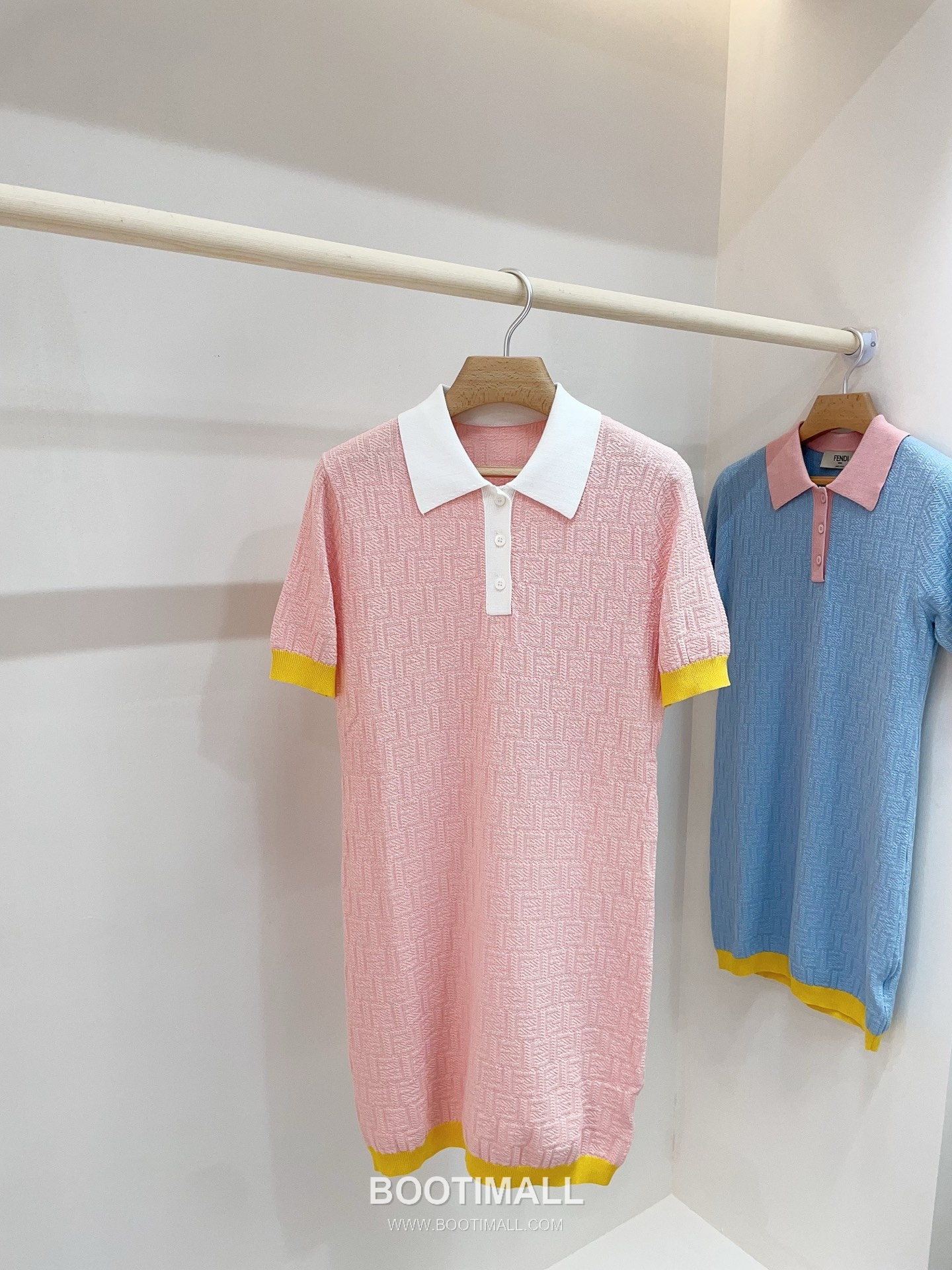 펜디 2026SS 코튼혼방 FF자카드 폴로칼라 슬림핏 미니 반팔 원피스 Fendi 2026 SS Cotton Blend FF Jacquard Polo Collar Slim Fit Mini Short Sleeve Dress 10