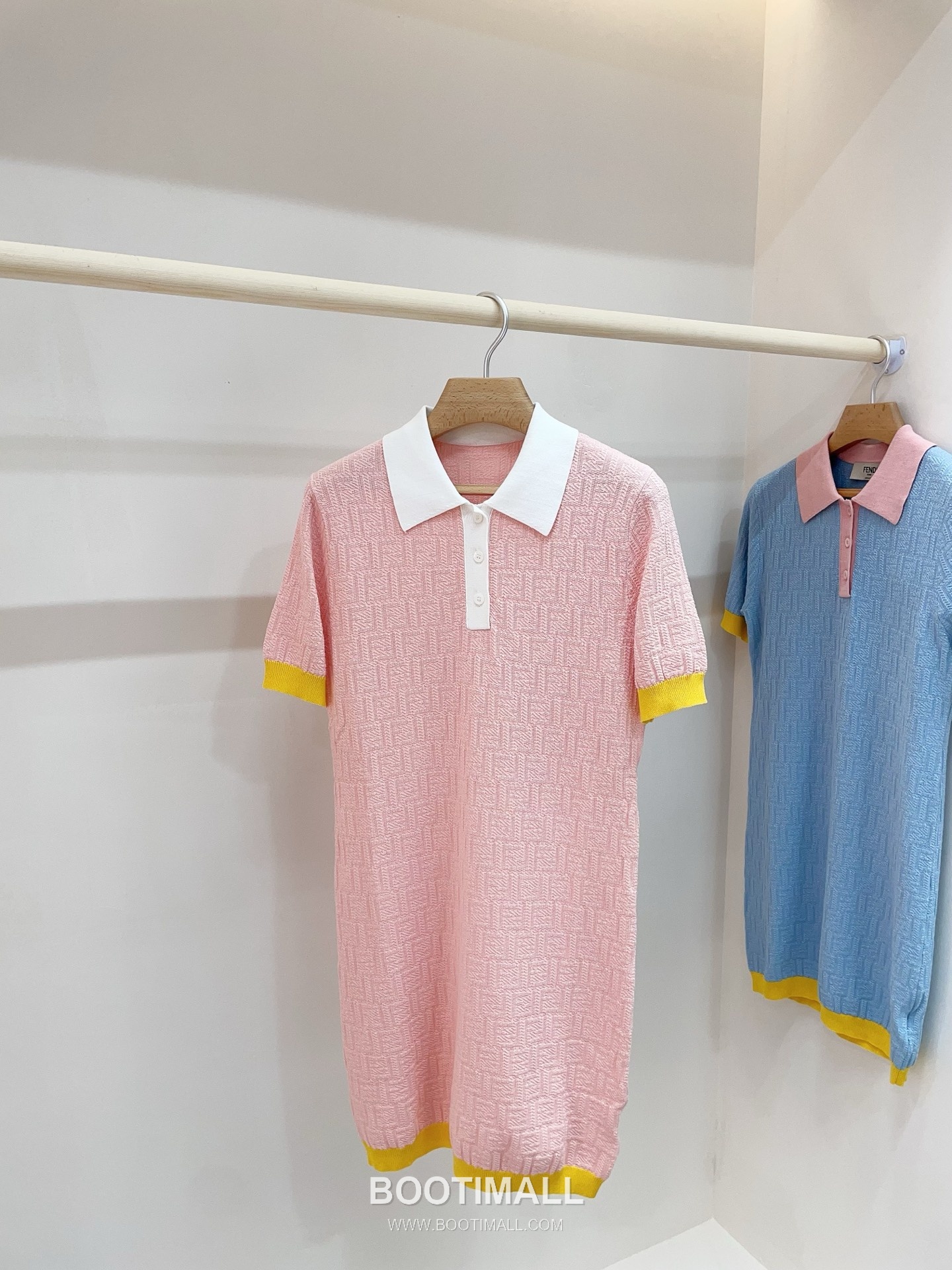 펜디 2026SS 코튼혼방 FF자카드 폴로칼라 슬림핏 미니 반팔 원피스 Fendi 2026 SS Cotton Blend FF Jacquard Polo Collar Slim Fit Mini Short Sleeve Dress 11