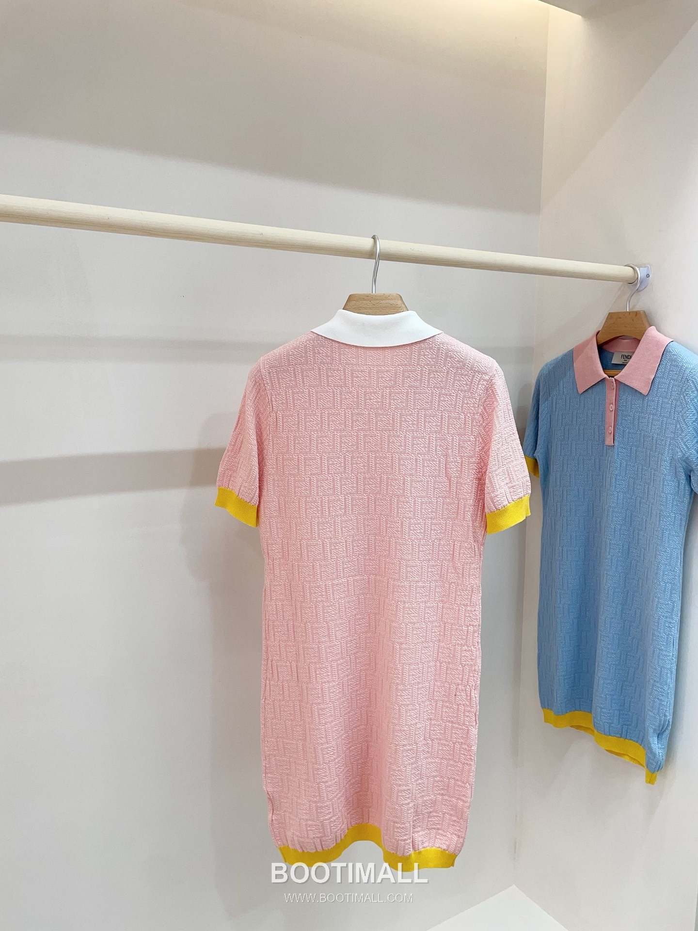 펜디 2026SS 코튼혼방 FF자카드 폴로칼라 슬림핏 미니 반팔 원피스 Fendi 2026 SS Cotton Blend FF Jacquard Polo Collar Slim Fit Mini Short Sleeve Dress 13